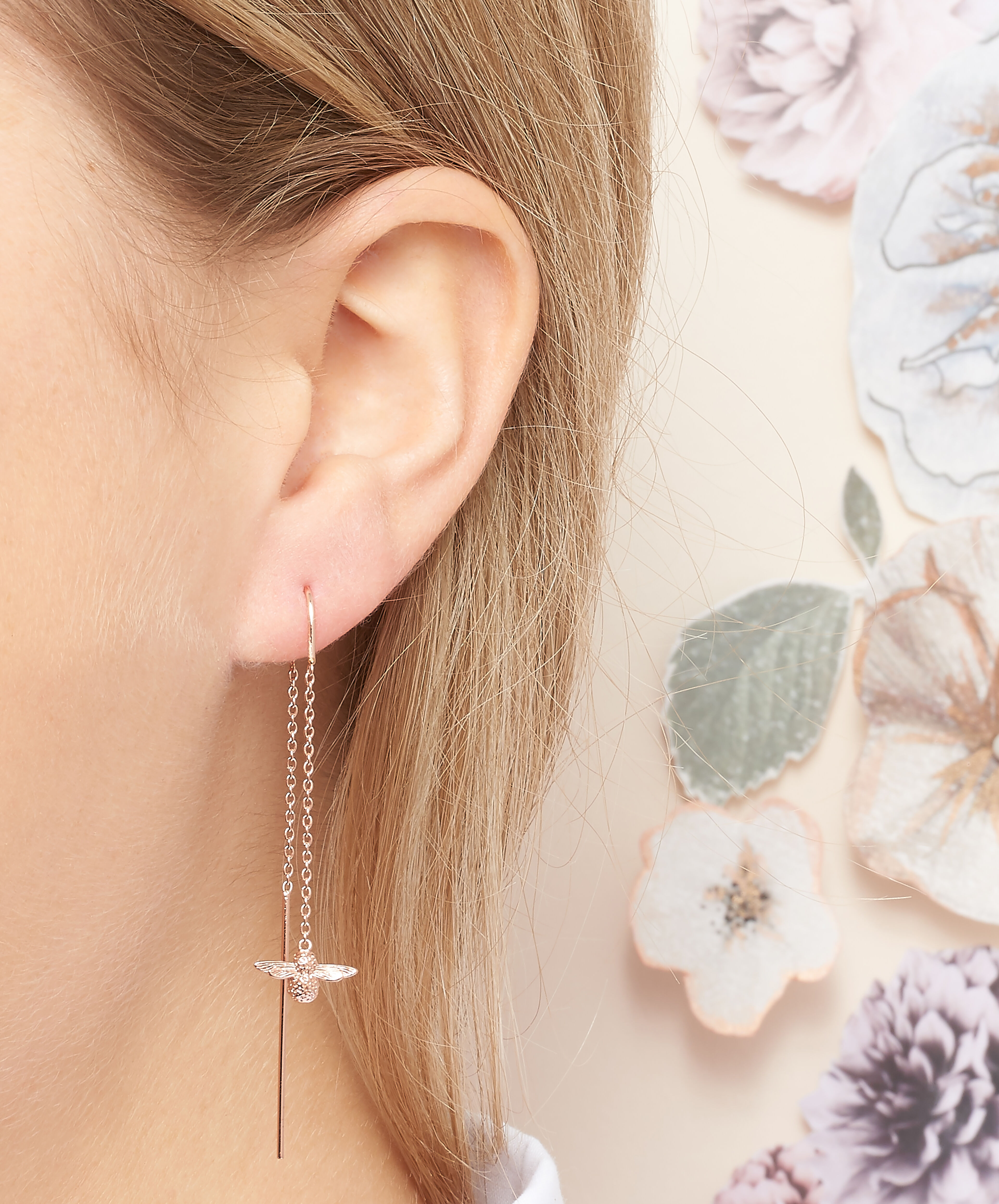 Olivia burton rose gold bee sales earrings