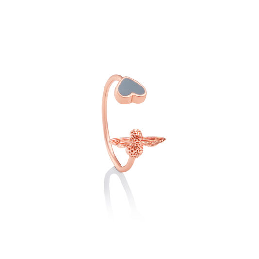Olivia Burton Love Bug Ring Grey & Rose Gold