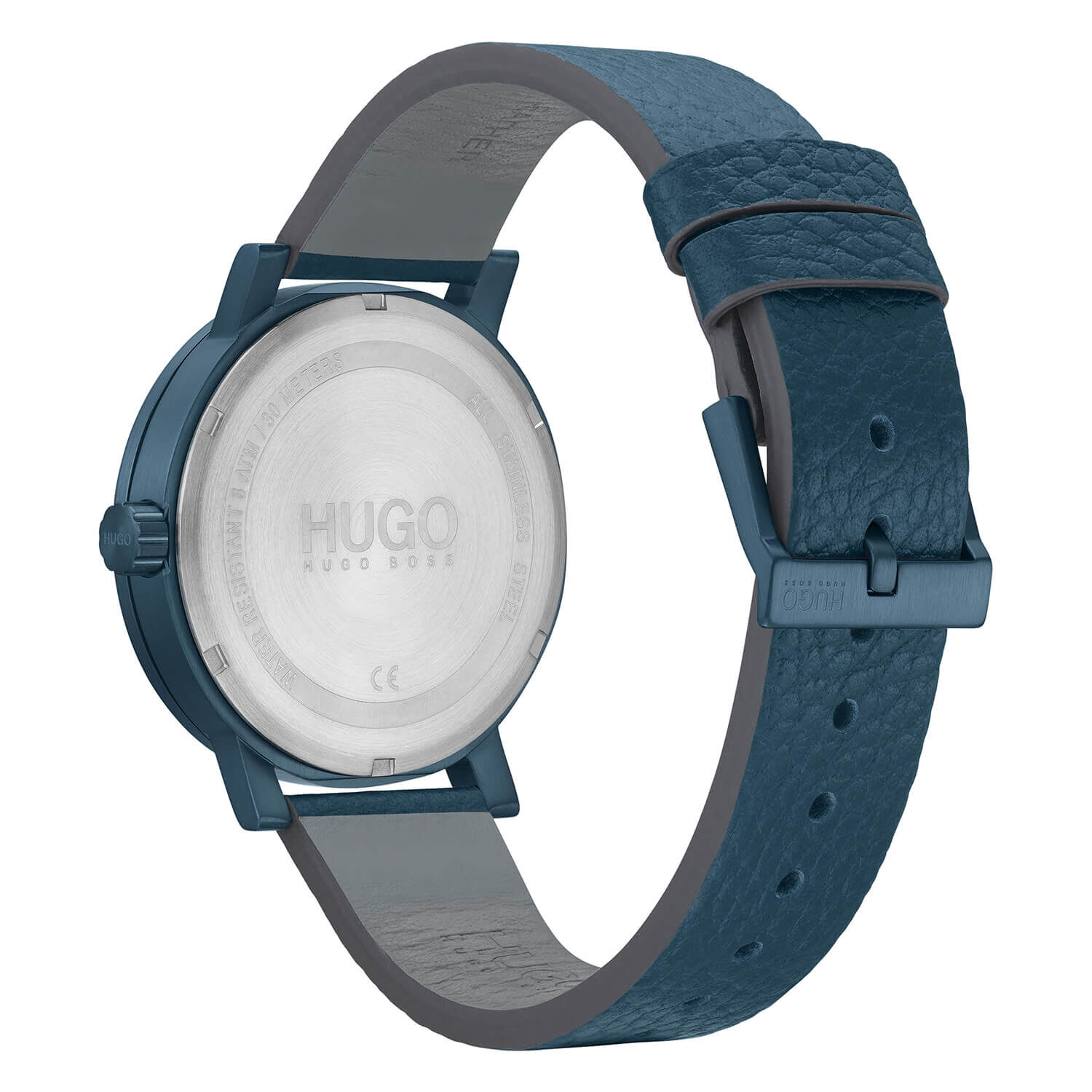 HUGO Men s RASE Blue Leather Watch