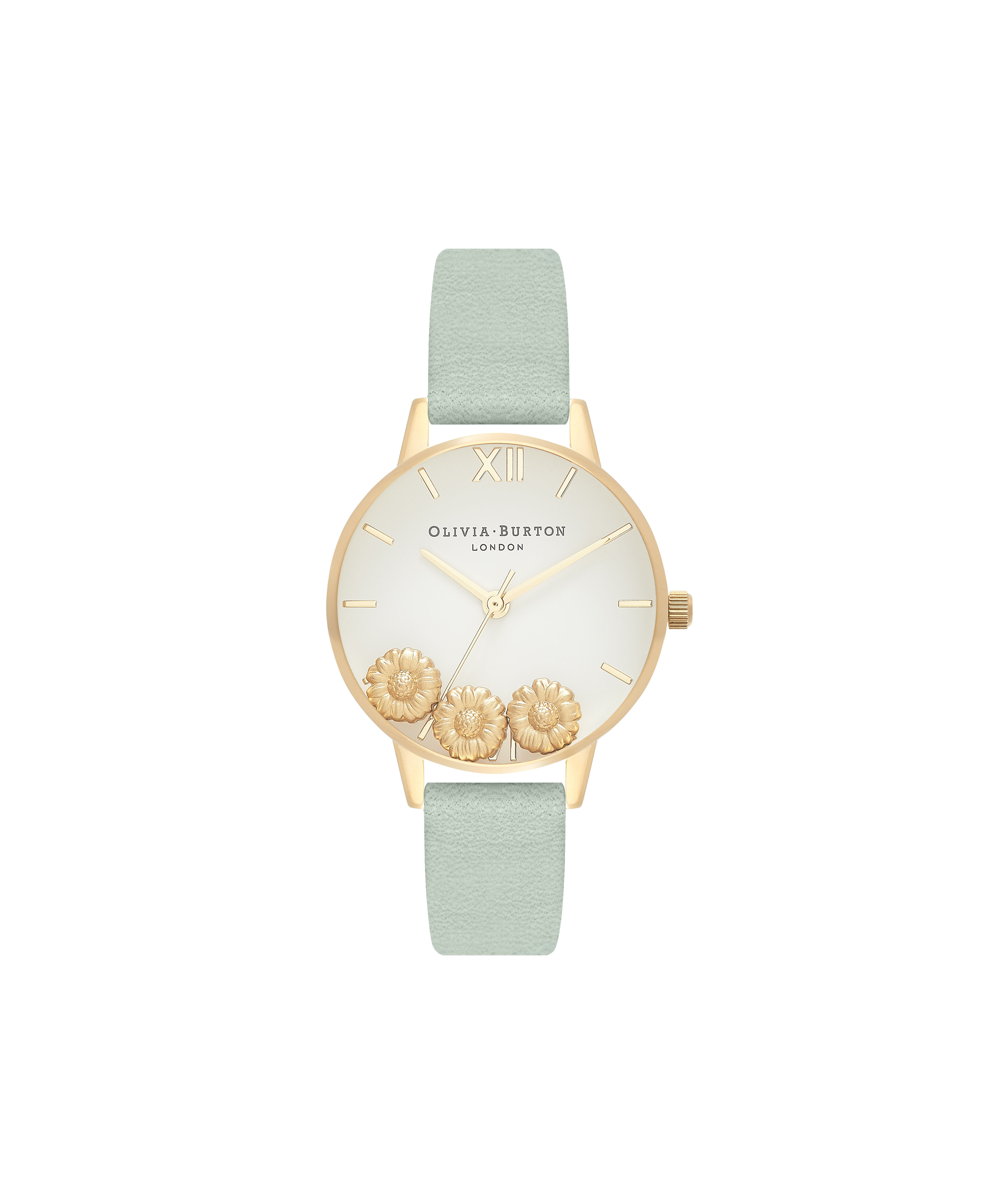 Ladies Dancing Daisy Sage & Gold | Olivia Burton London
