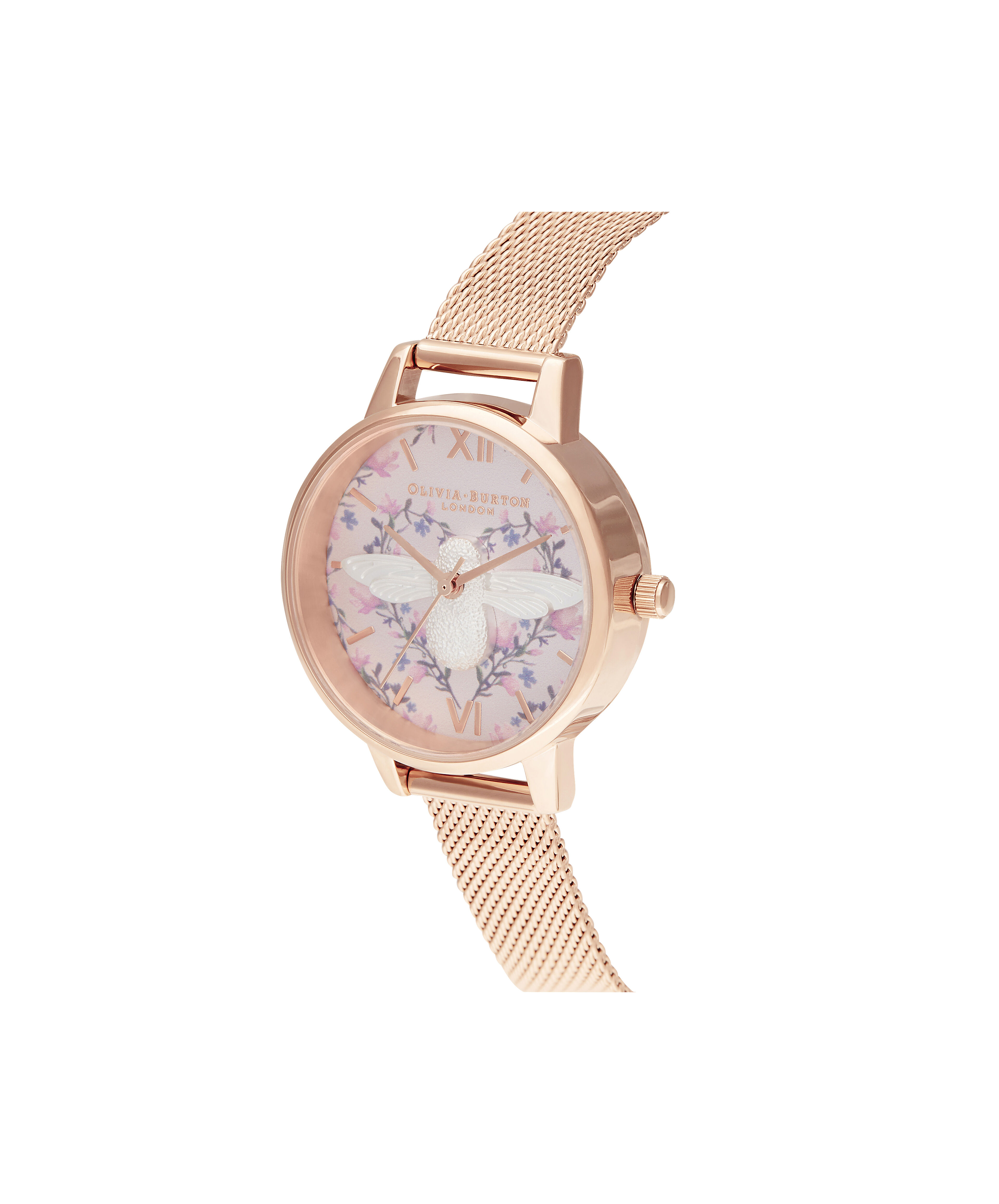 Olivia Burton Movado Company Store Women s Meant to Bee Blush Silver Rose Gold Mesh
