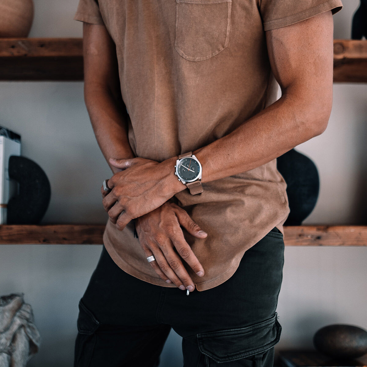 Graphite Sand Men s Watch 44mm