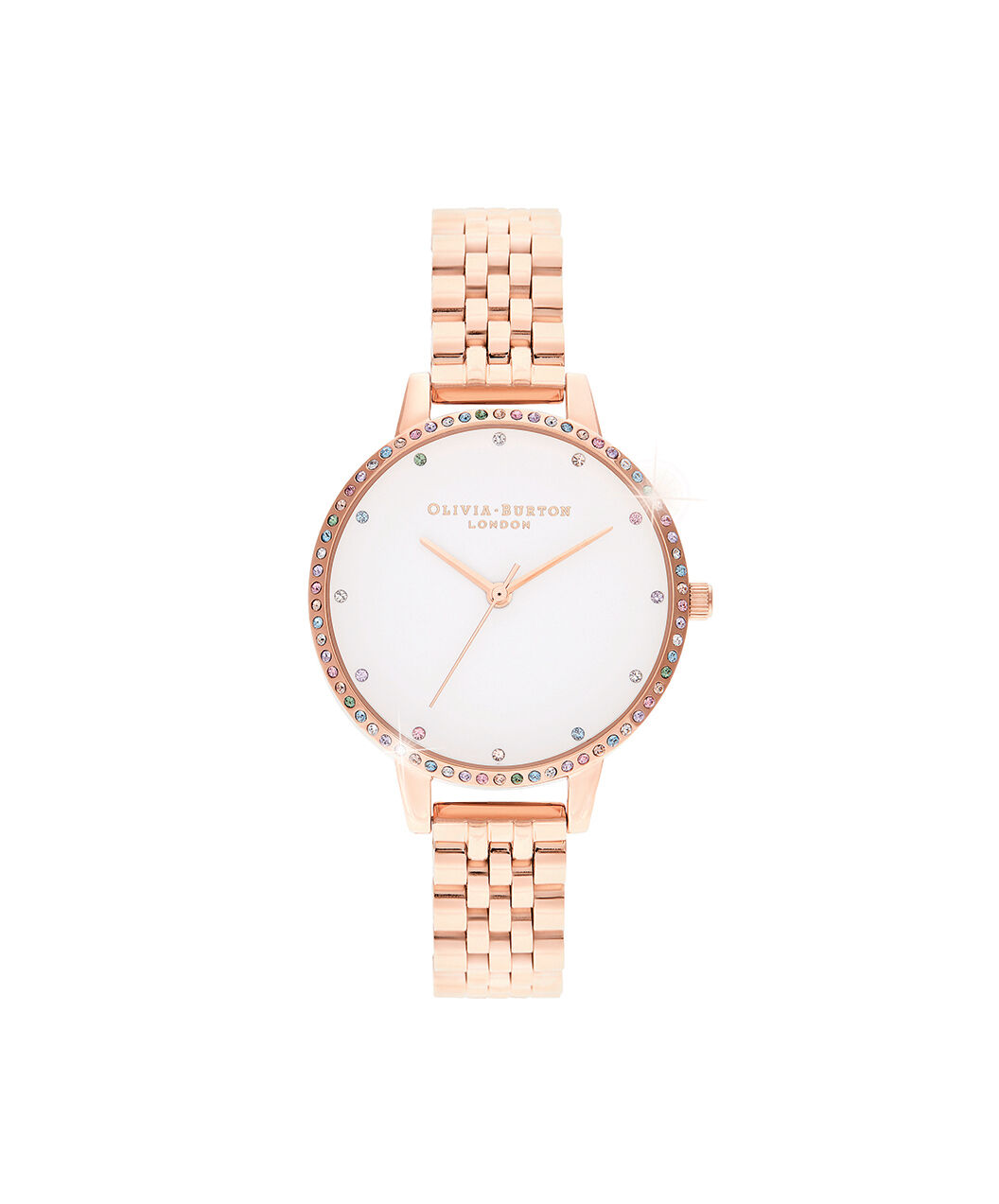 Rainbow Bezel Rose Gold Bracelet Olivia Burton London
