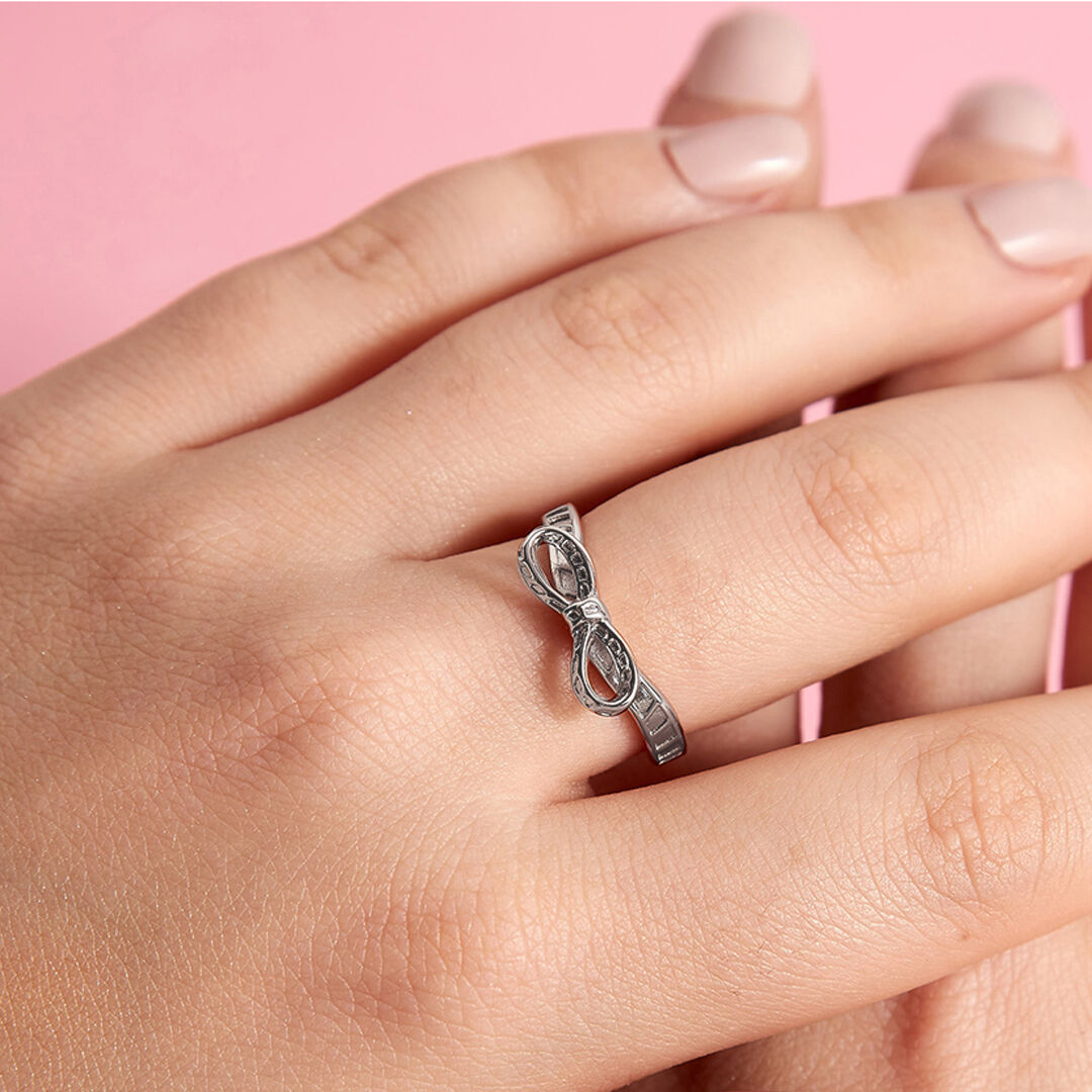 Bow silver ring new arrivals