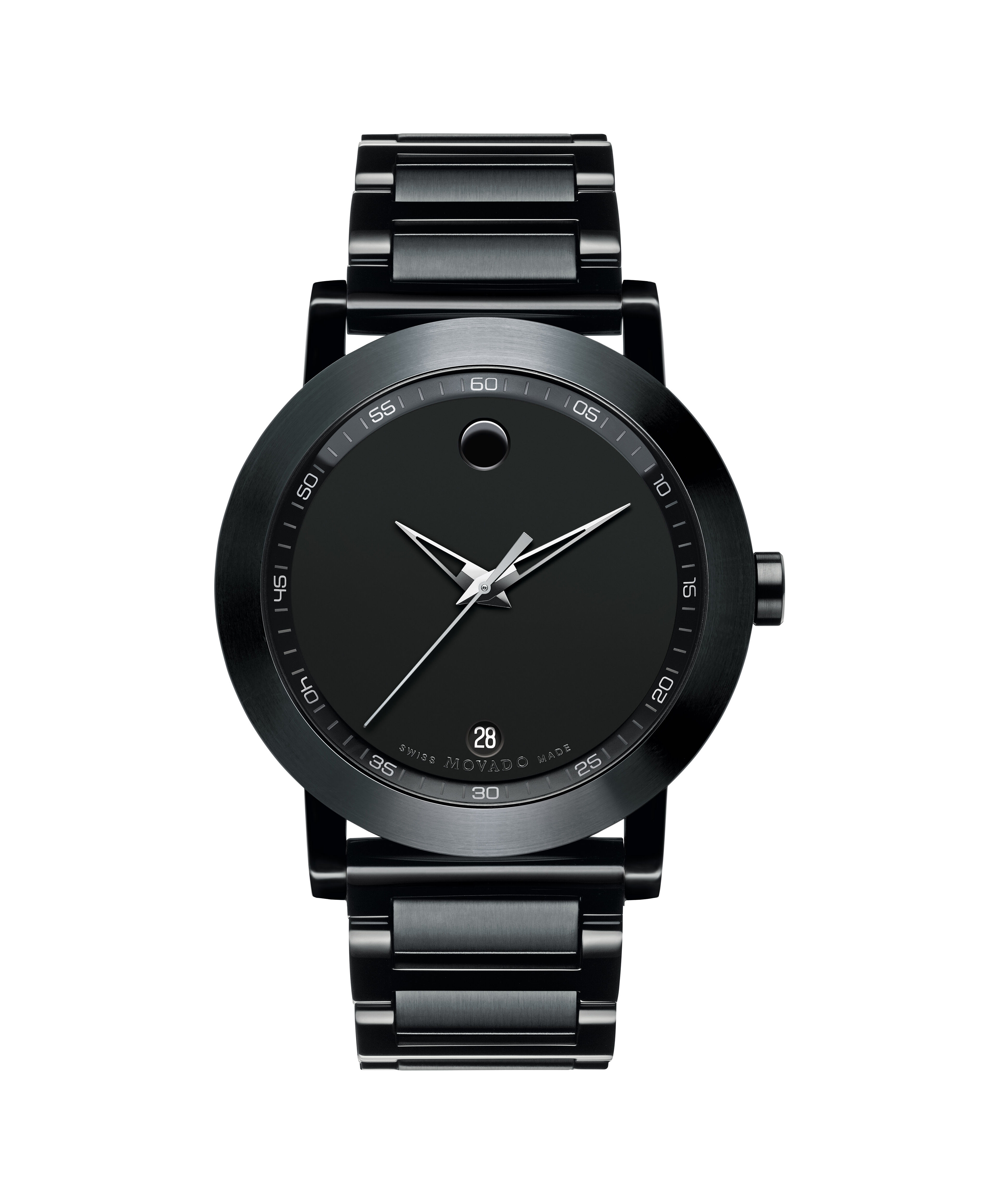 All black movado watch men's cheap
