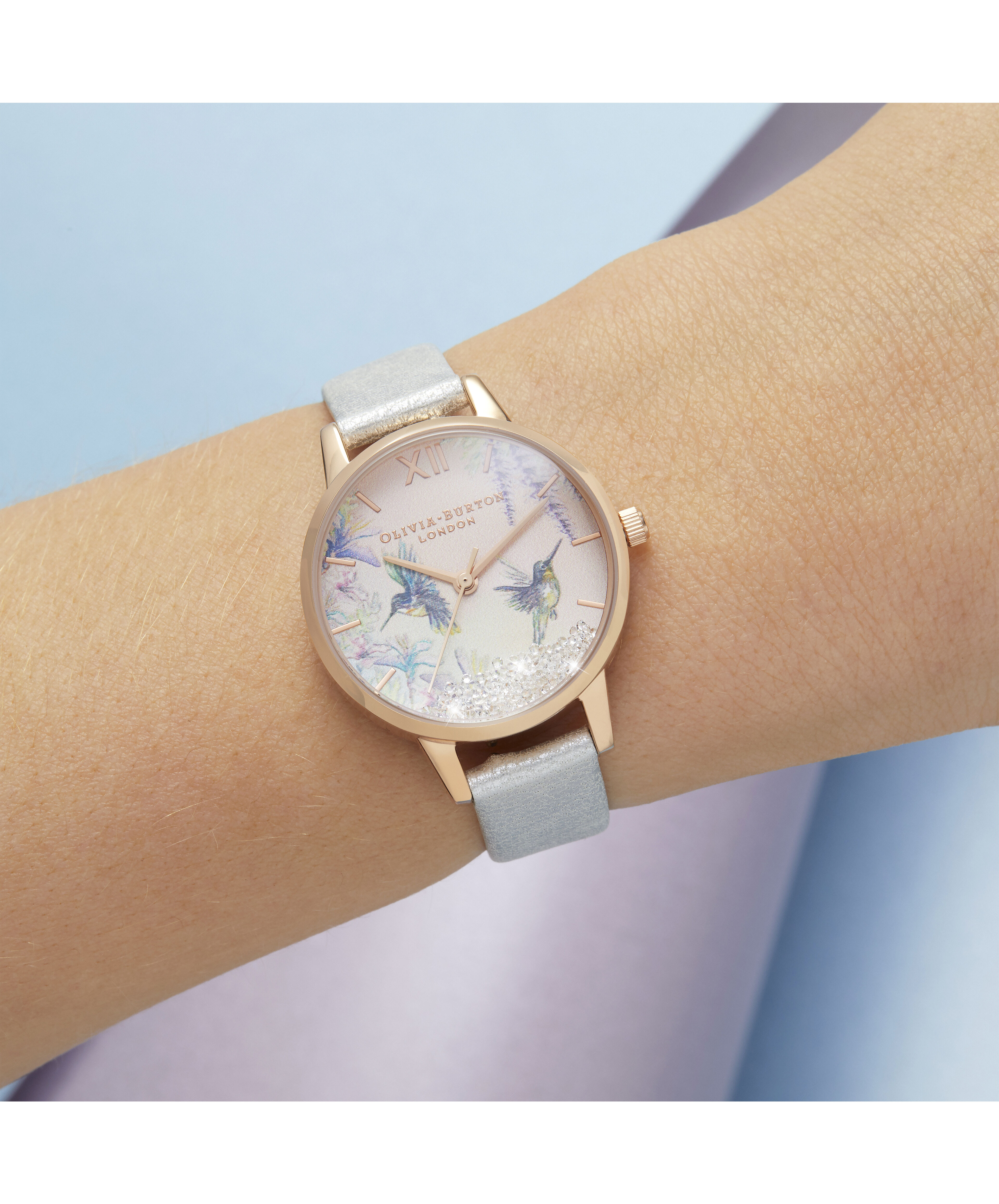 Wishing Wings Midi Shimmer Pearl Rose Gold Watch Olivia Burton London