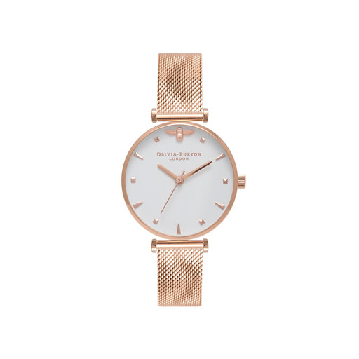  Rose Gold Mesh Watch 