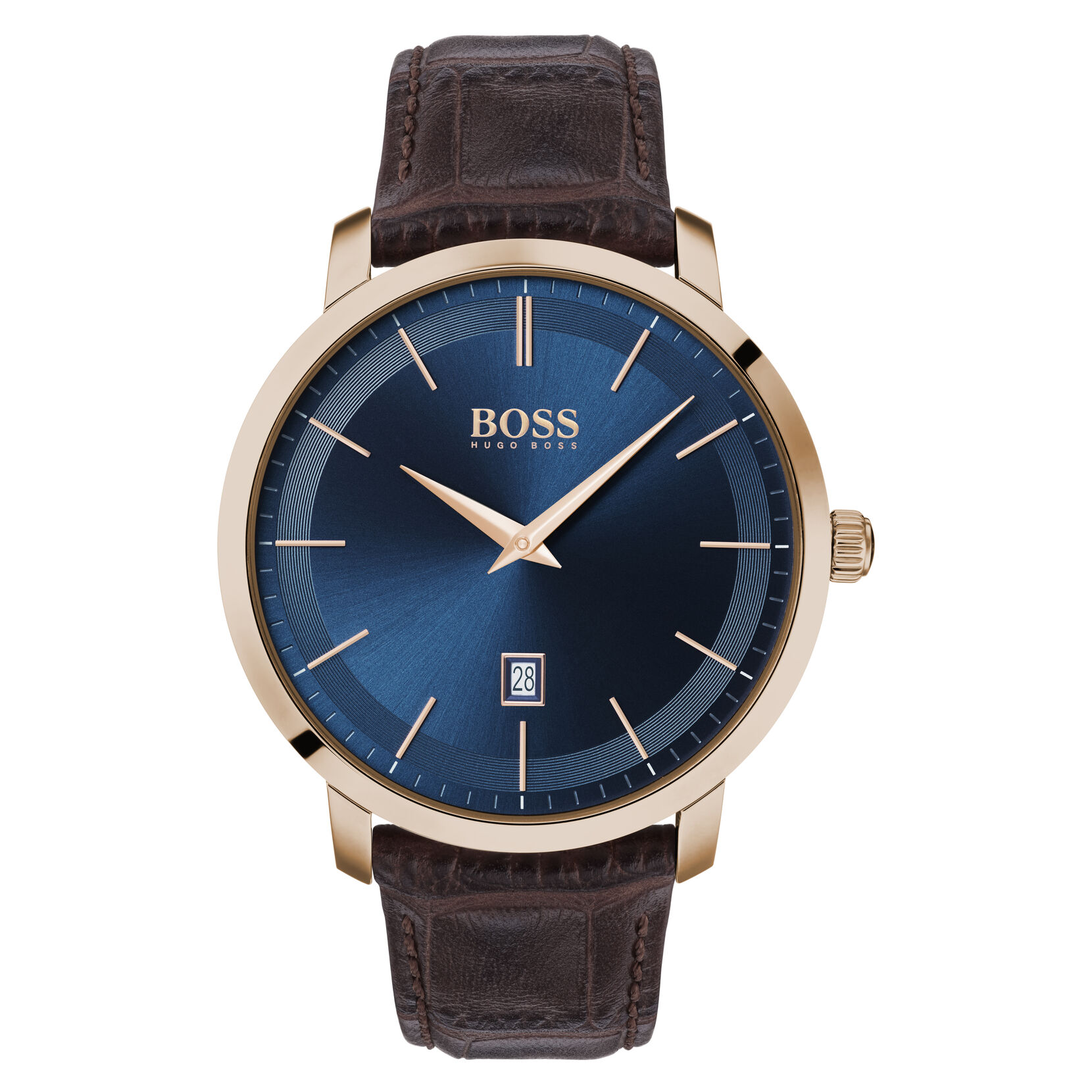 Hugo Boss | Movado Company Store | Premium Classic rose gold case, blue ...