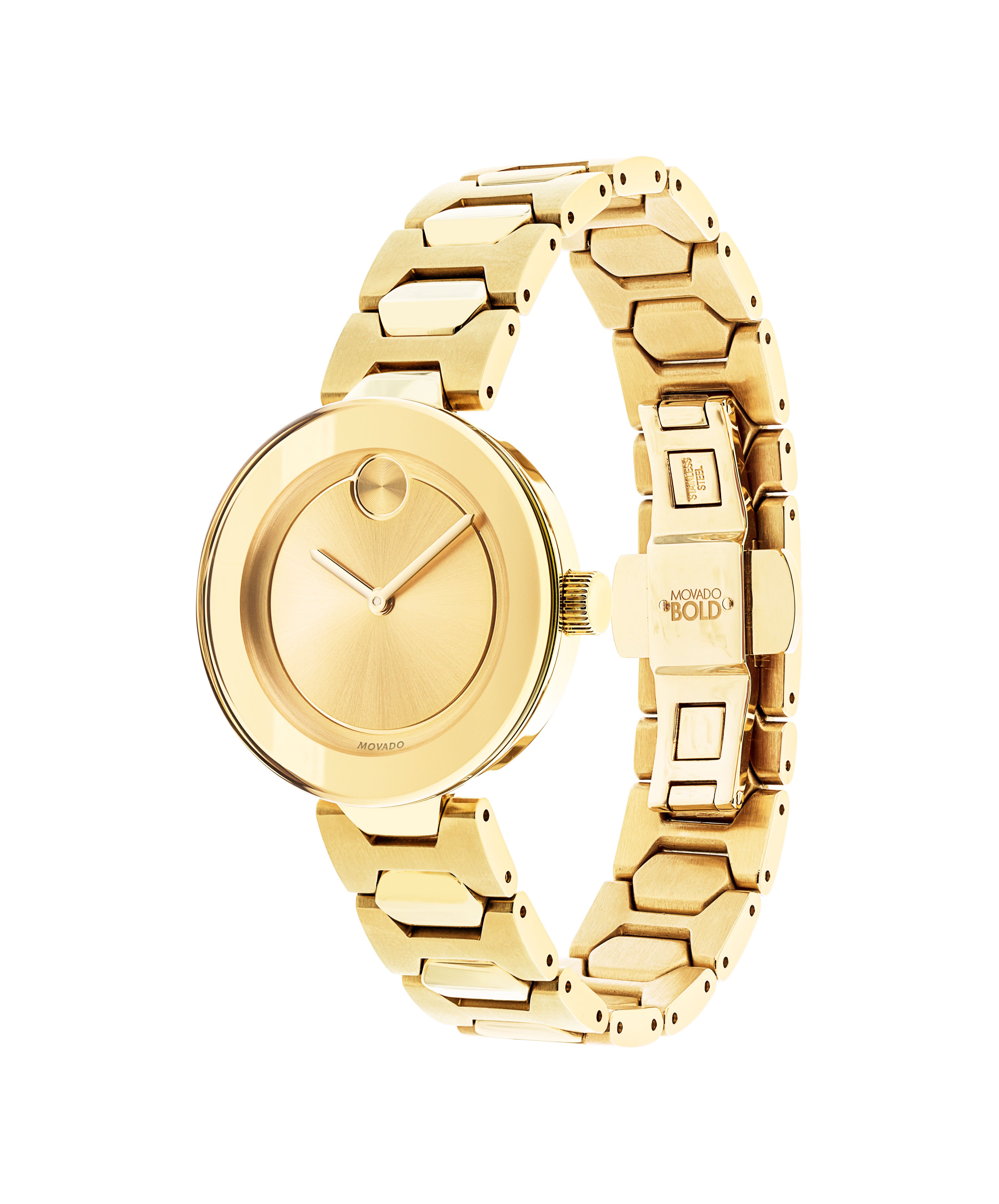 Movado Movado Company Store Movado Trend women s gold ion plated stainless steel T bar link bracelet watch
