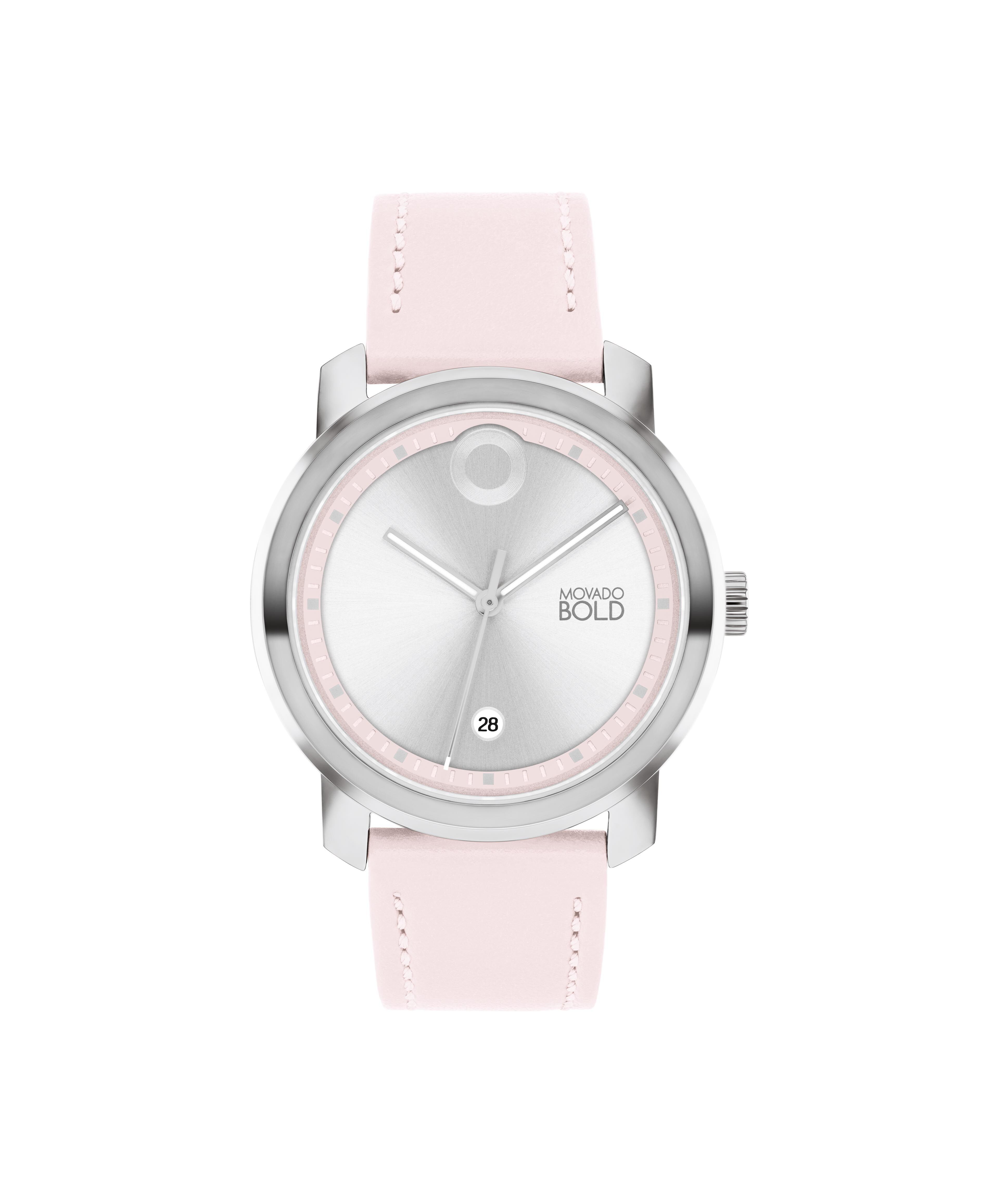 Pink movado bold watch clearance