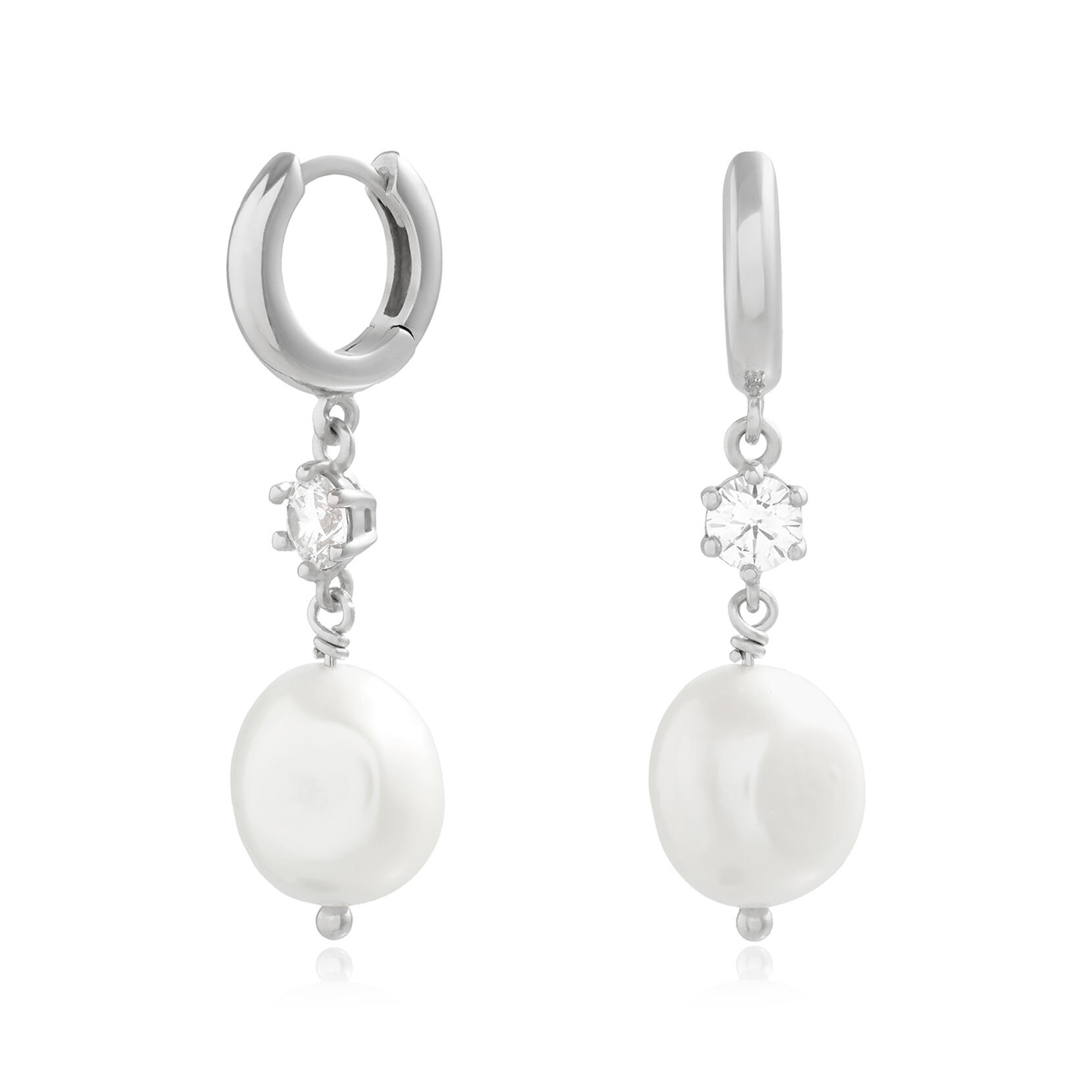 Movado Pearl Hoop Earrings Sterling Silver Earrings Movado Company Store