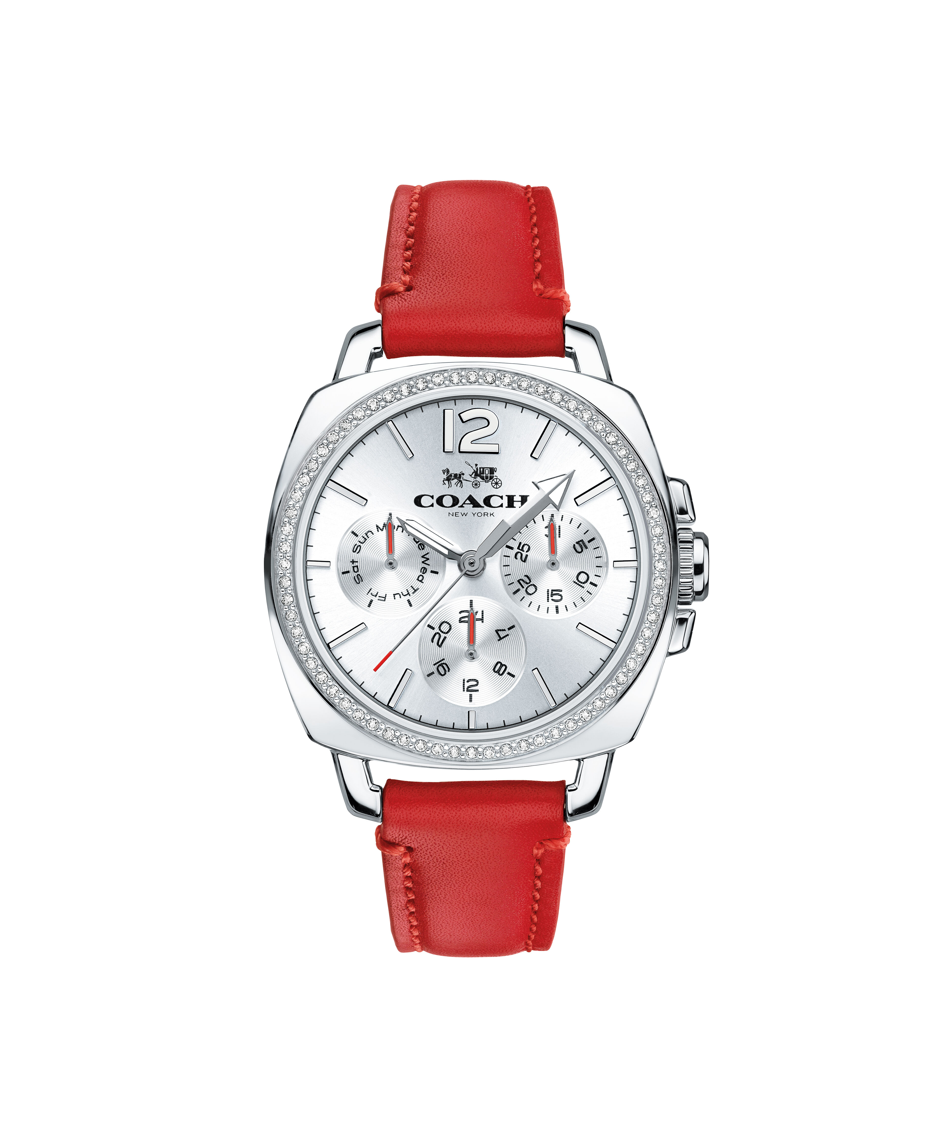 Coach | Movado Company Store| Boyfriend 34mm Red Leather Strap 