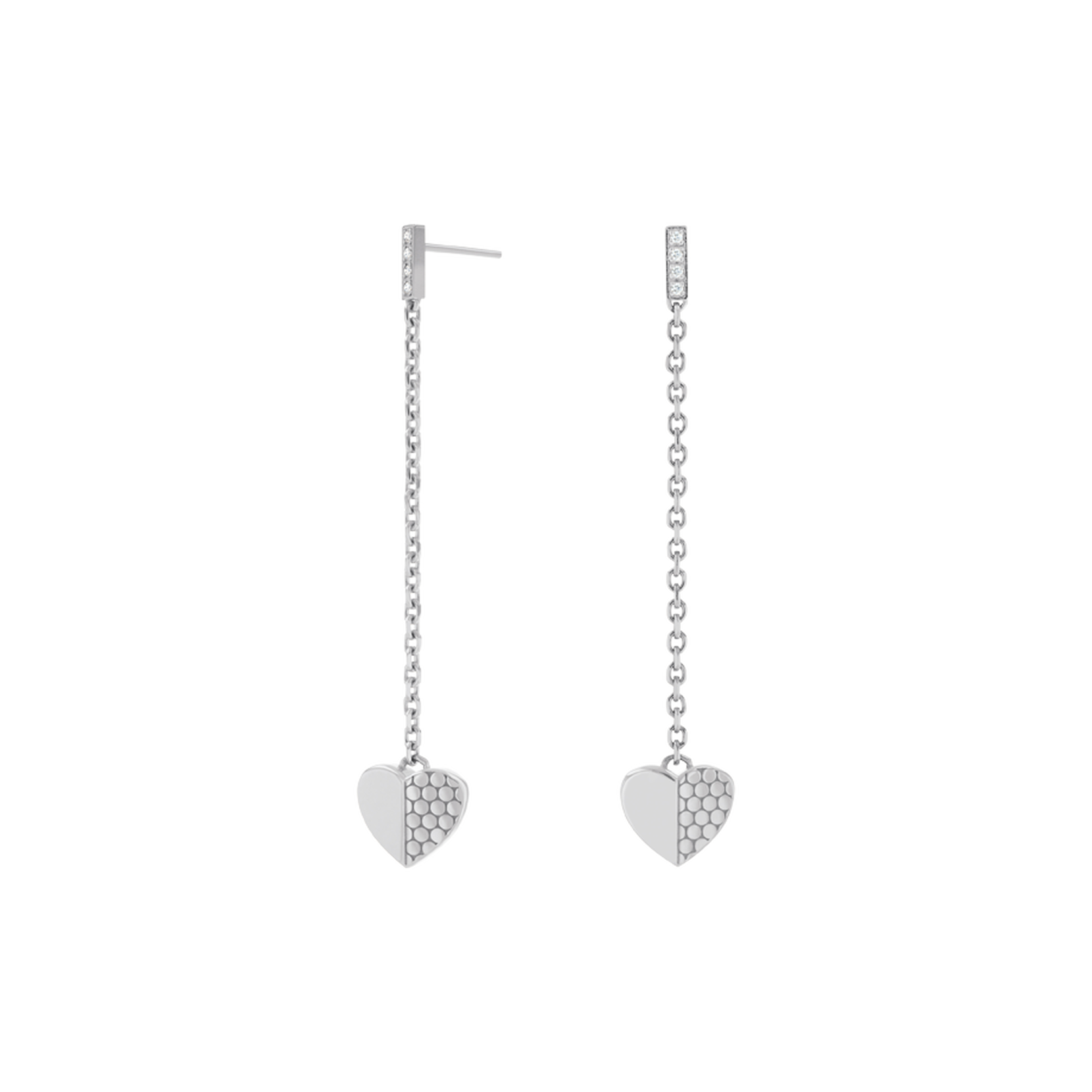 Movado | Movado Heart Collection Silver Drop Earrings With