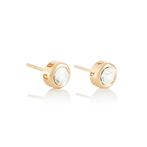Gold Round Stud Women's Earrings