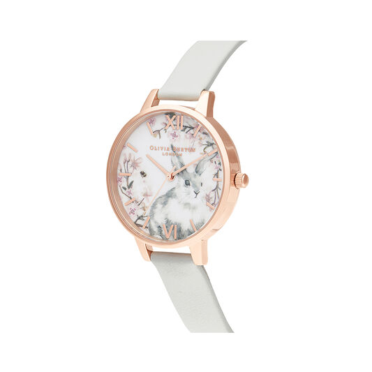 Olivia Burton Bunny Demi Vegan Grey & Rose Gold Watch