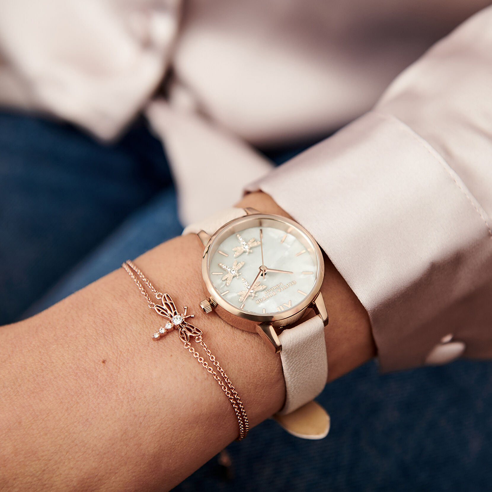 Dancing Dragonfly Crystal Women's Watch, 30mm