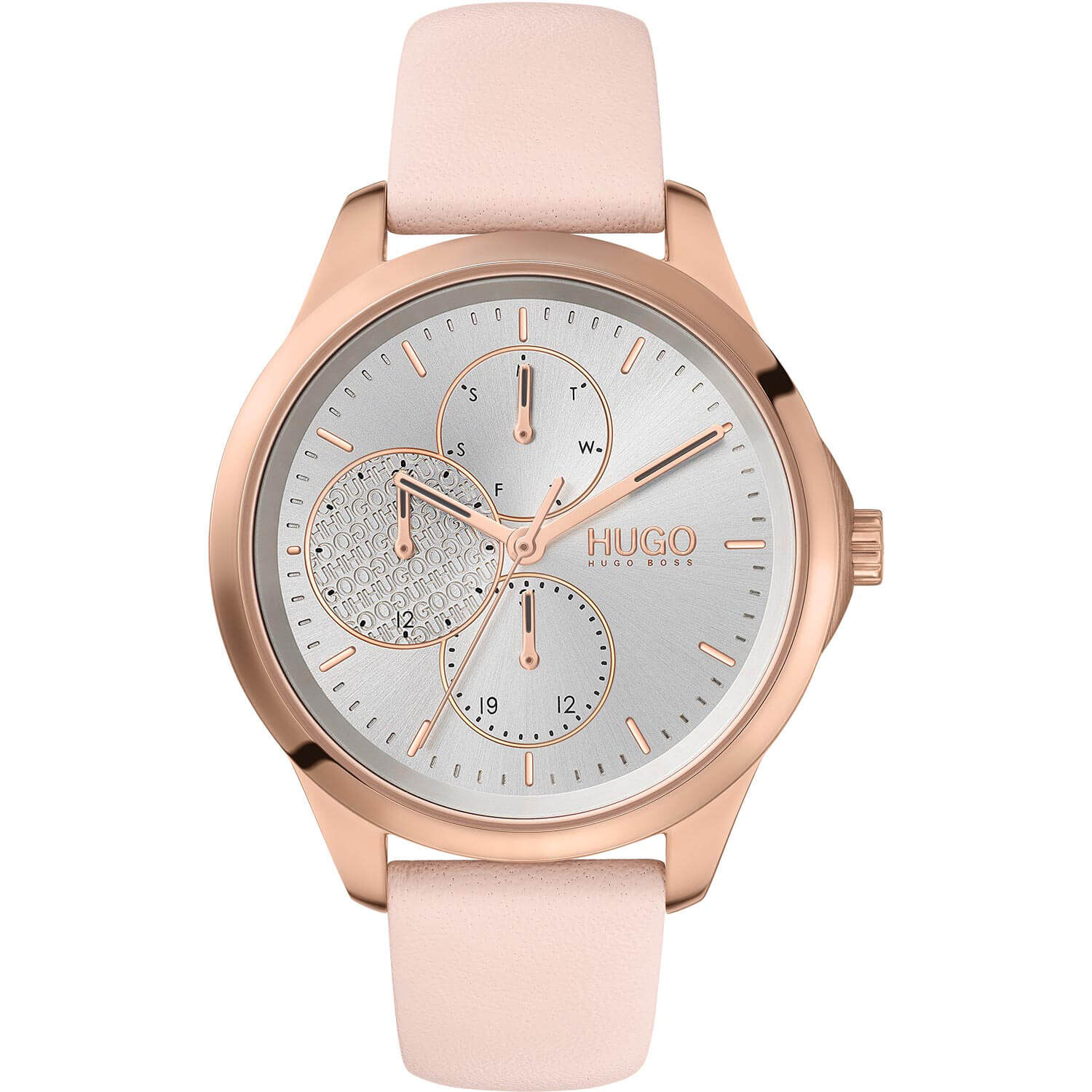 HUGO Ladies Fearless Pink Leather Watch