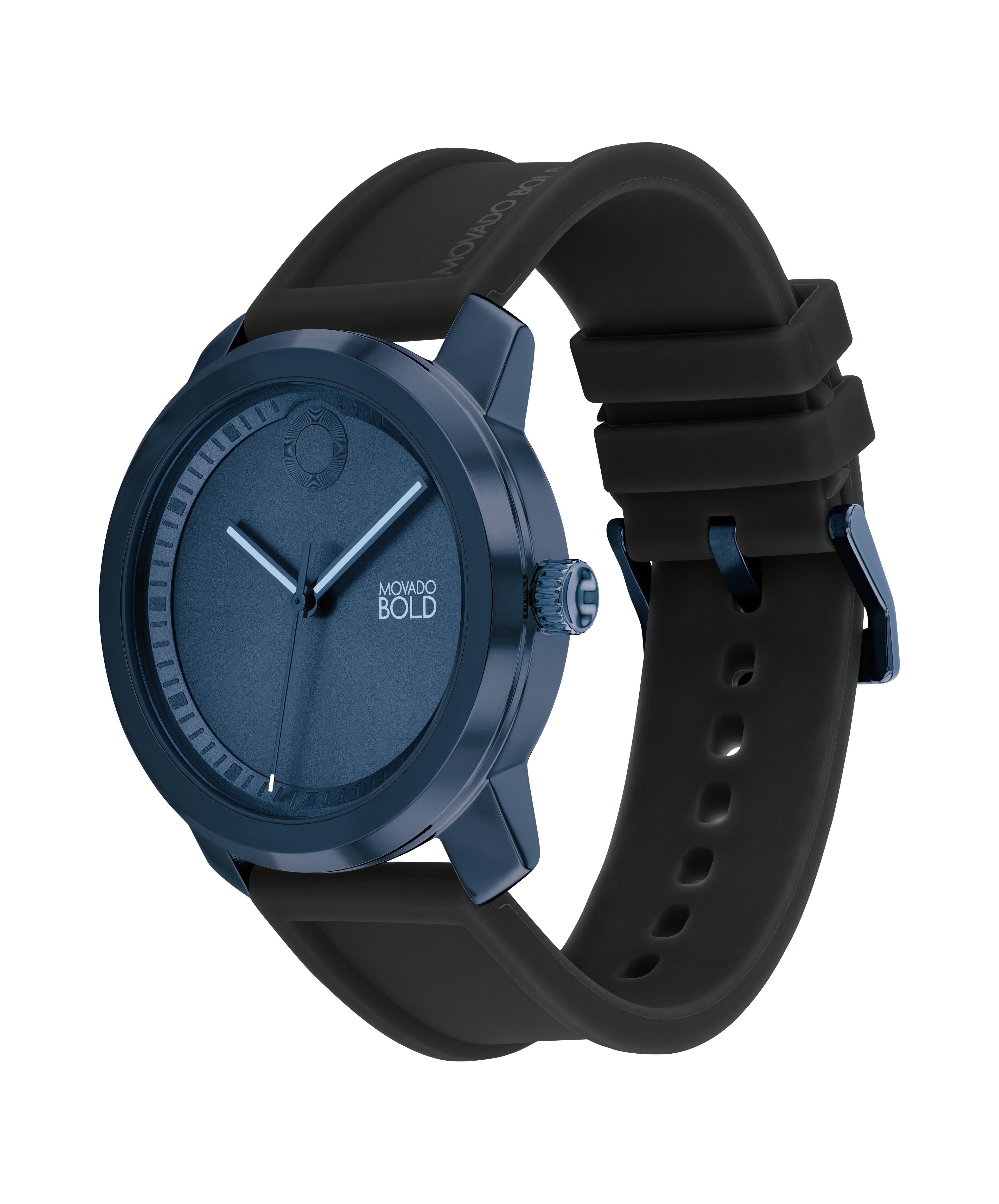 Movado black hot sale with blue dot