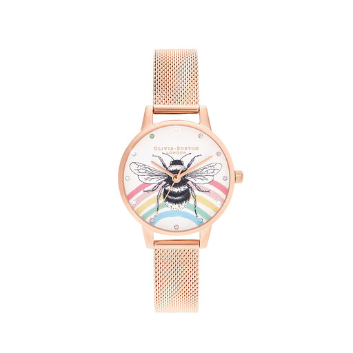 Illustrated Animals Rainbow Bee Women's Watch, 30mm