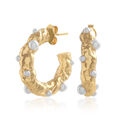Gold Pearl Chubby Hoops