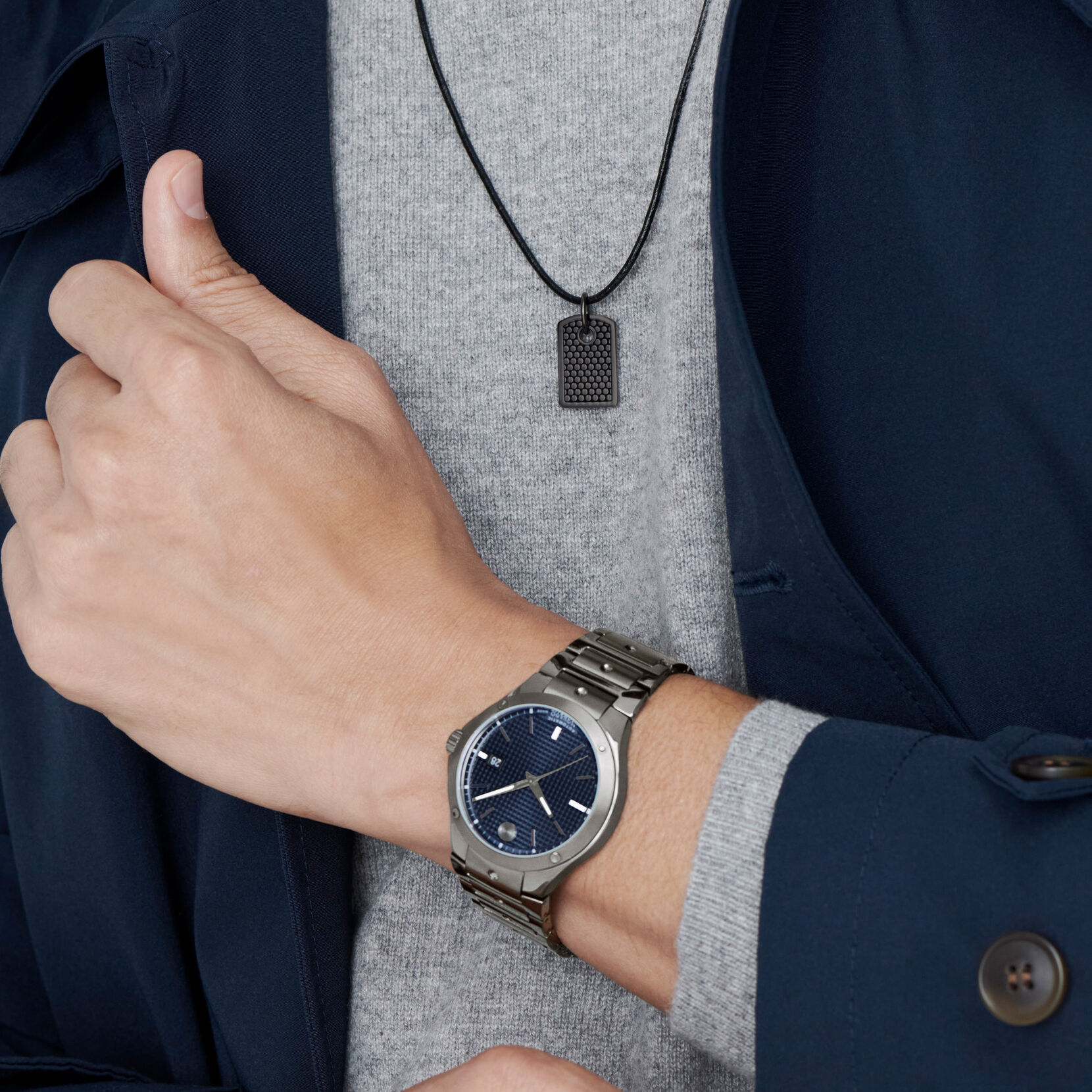 Micro Tag on Cord Men's Necklace