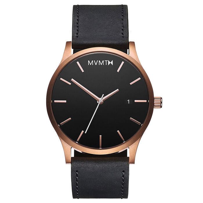 Rose Gold Black Men's Watch, 45mm