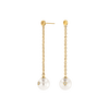 Pearl With Diamond Accent Drop Women's Earrings