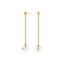 Pearl With Diamond Accent Drop Women's Earrings