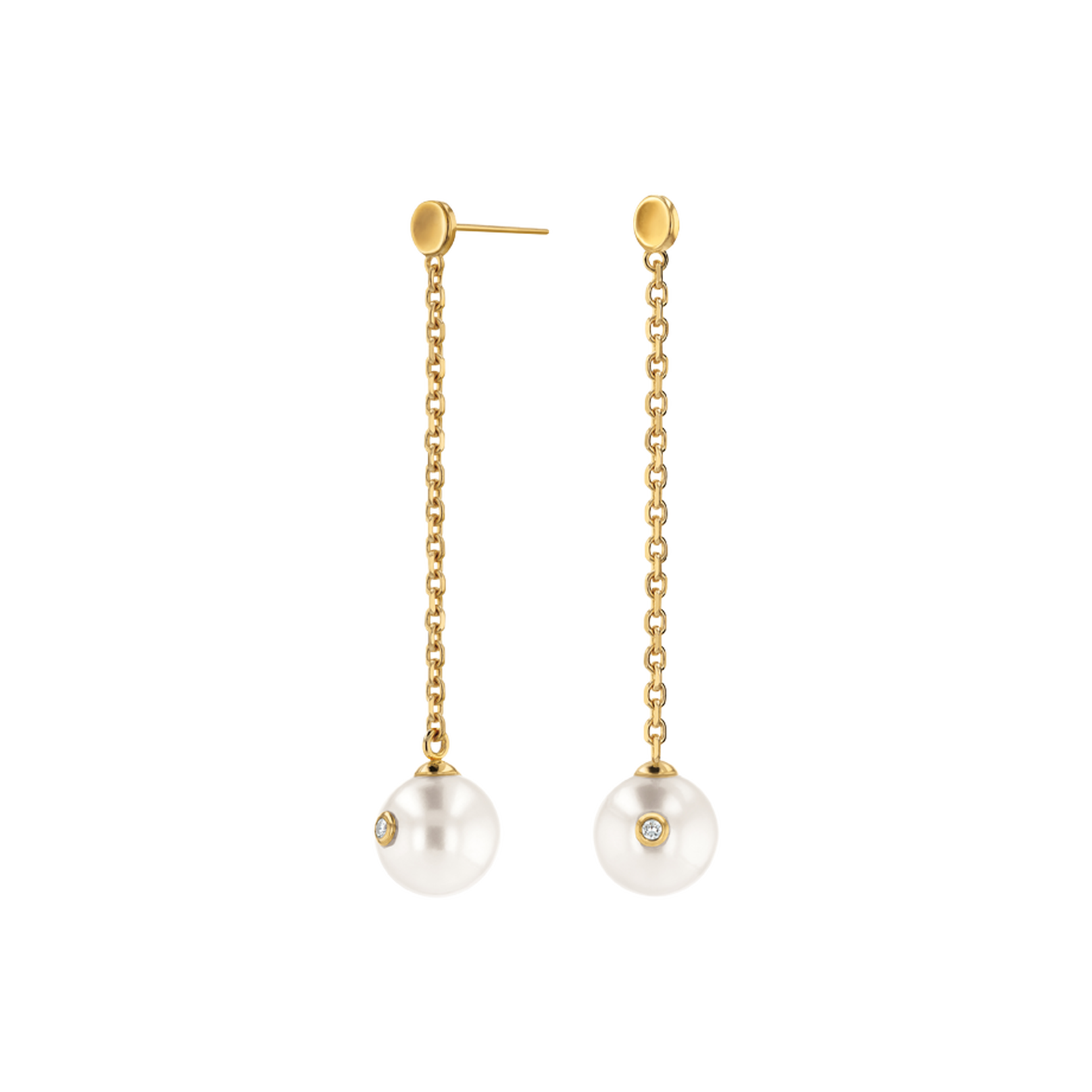 Pearl With Diamond Accent Drop Women's Earrings
