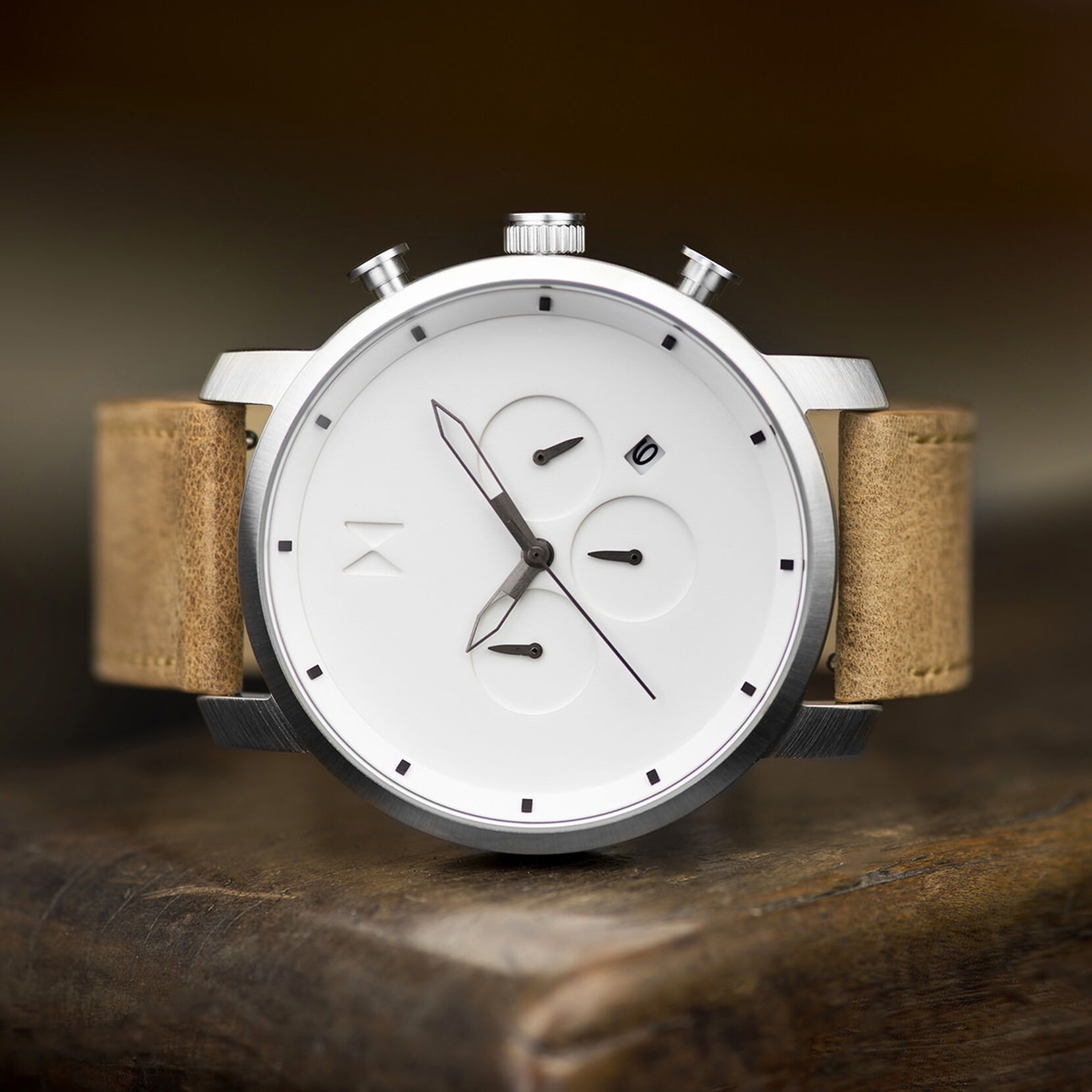 White Caramel Chronograph Men's Watch, 45mm