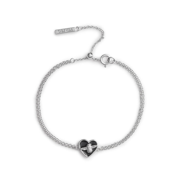 Olivia Burton Love Bug Chain Bracelet Black & Silver