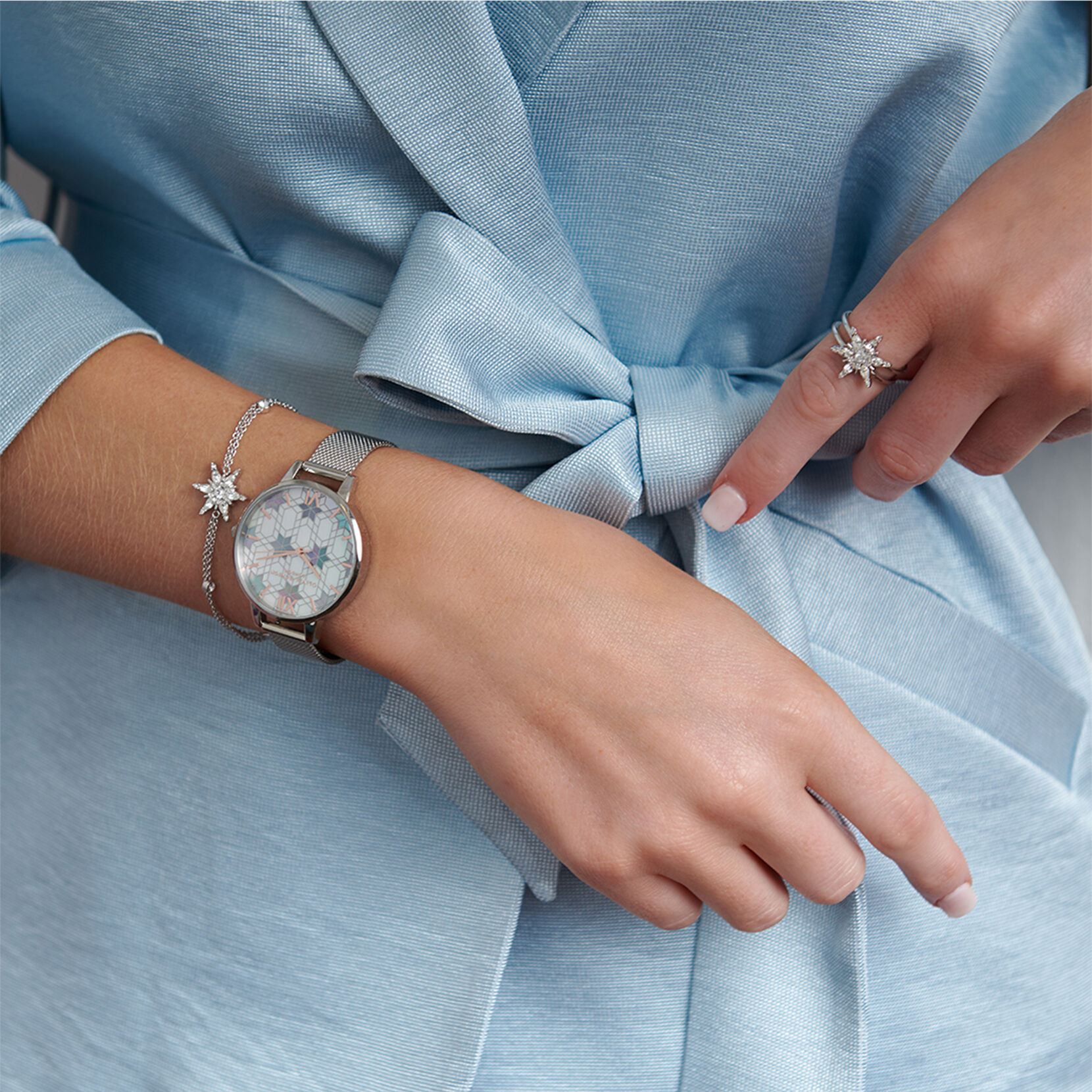 White & Silver Women's Watch, 34mm