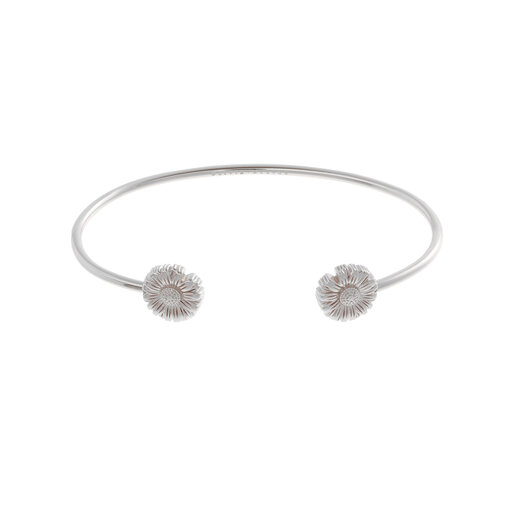 Daisy Open Ended Bangle Silver