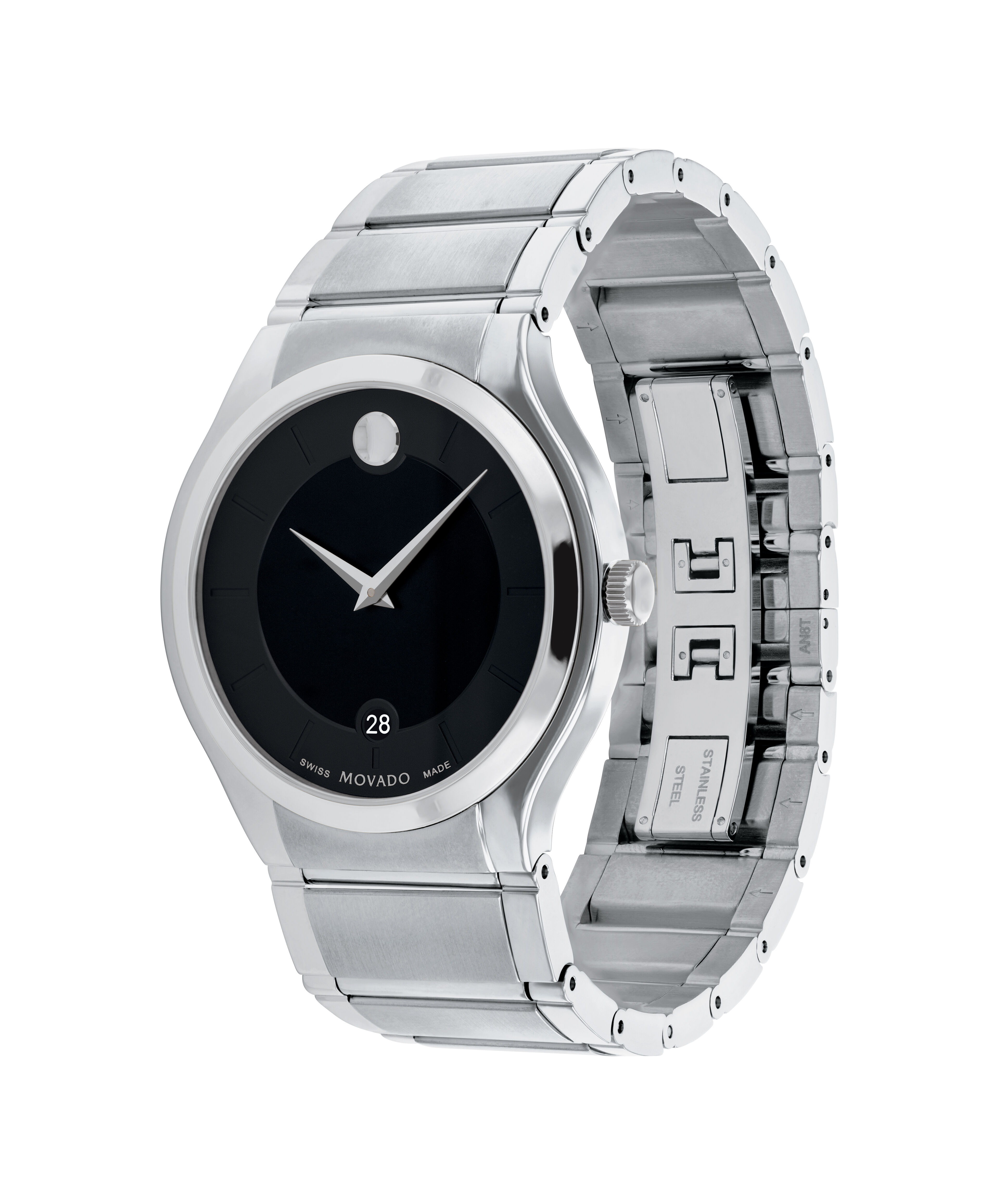Movado | Movado Company Store |Men's Quadro watch, 40mm stainless
