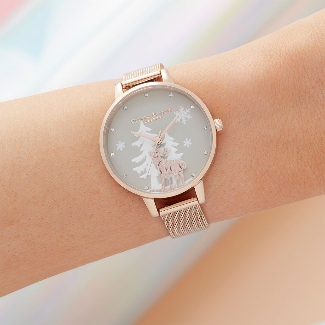 Olivia burton wonderland rose gold shop