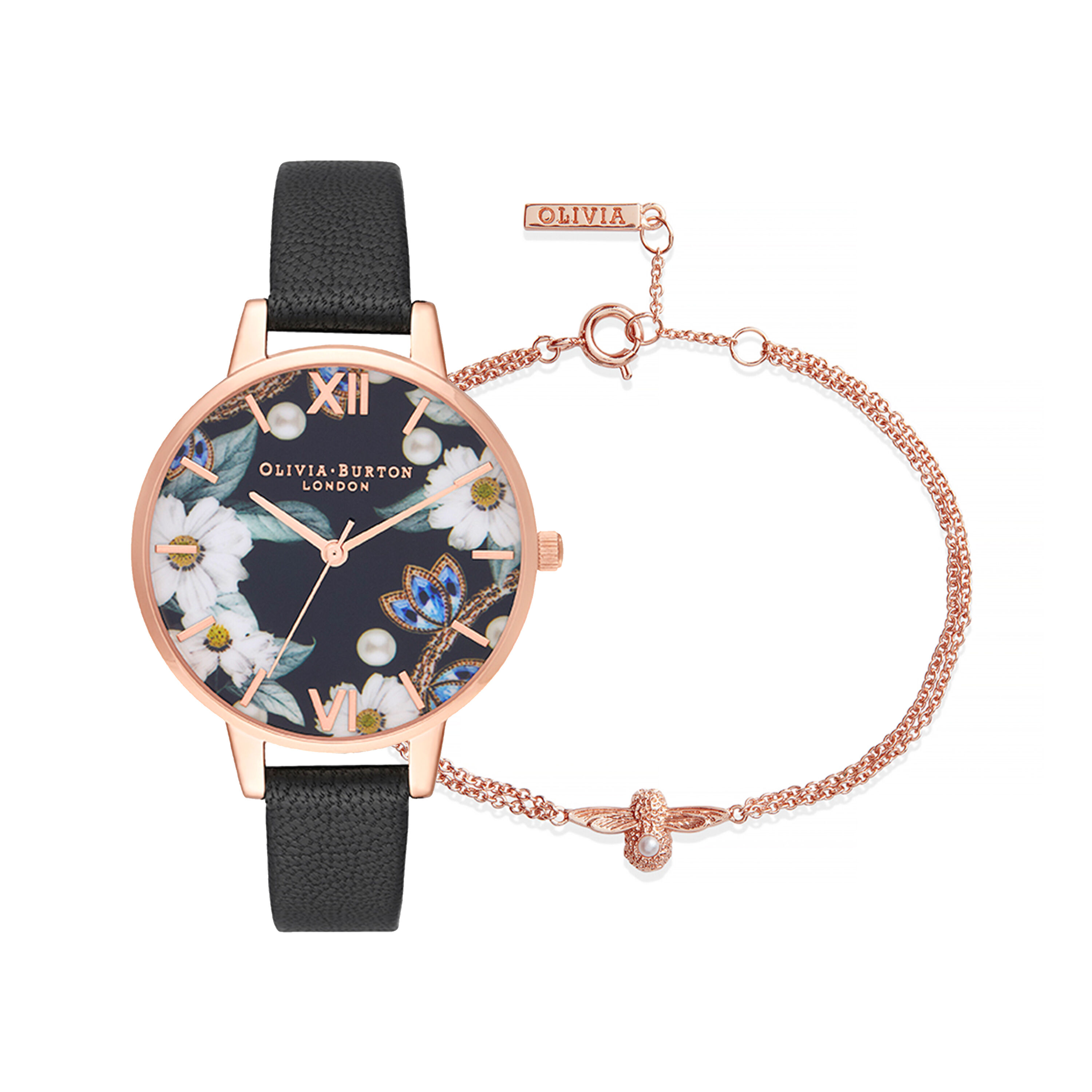 Olivia burton bejeweled floral watch sales