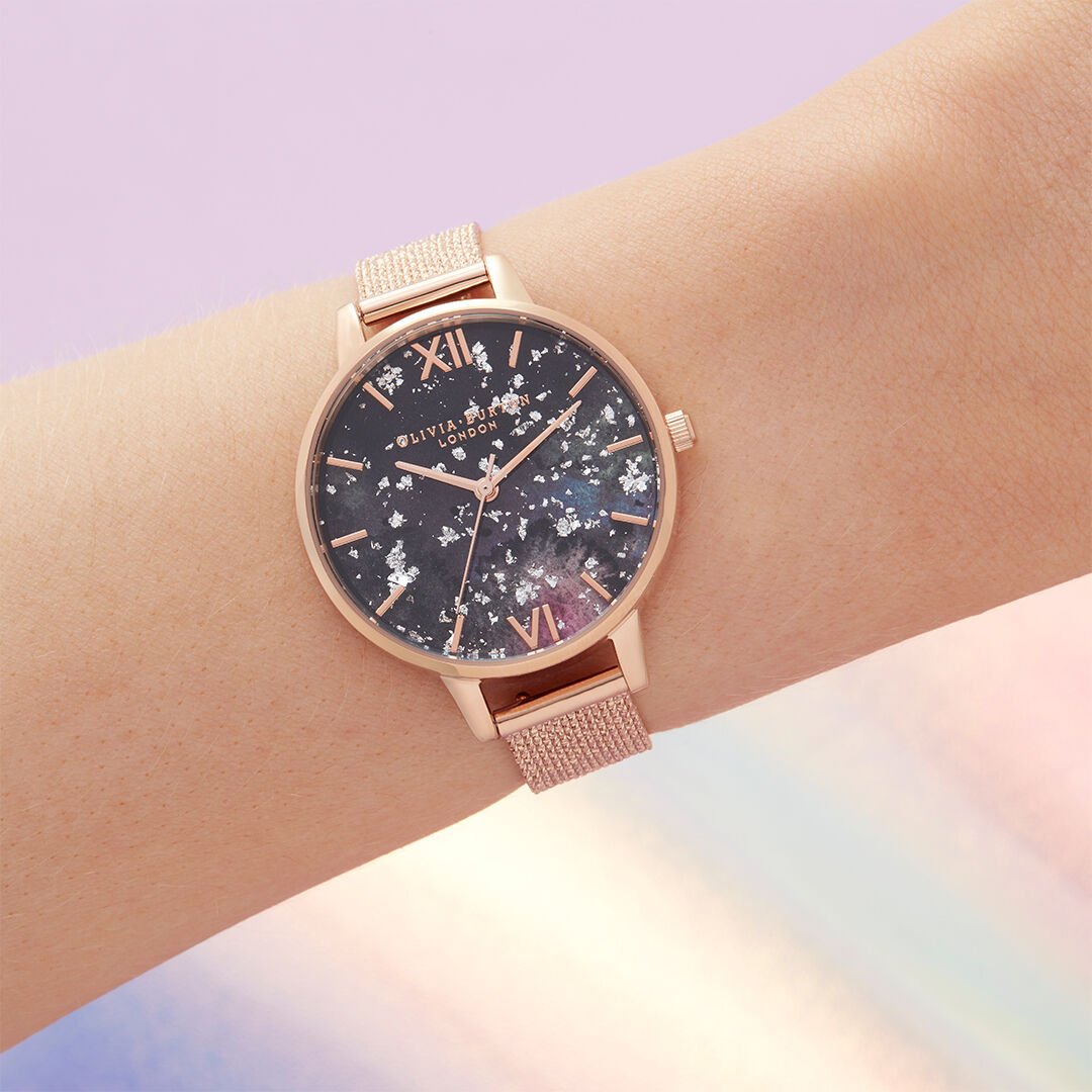 Olivia burton rose gold mesh strap best sale
