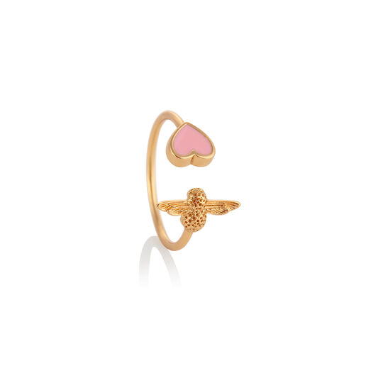 Olivia Burton Love Bug Ring Pink & Gold