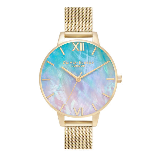 Olivia Burton Women's Under The Sea Gold-Tone Stainless Steel Mesh Bracelet Watch 34mm