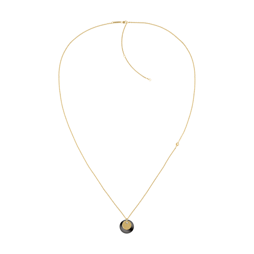 Movado | Movado Disc Collection Gold and Black Double Disc Charm Necklace