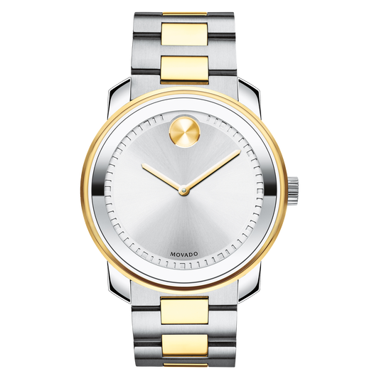 Men's movado gold hotsell and silver watch