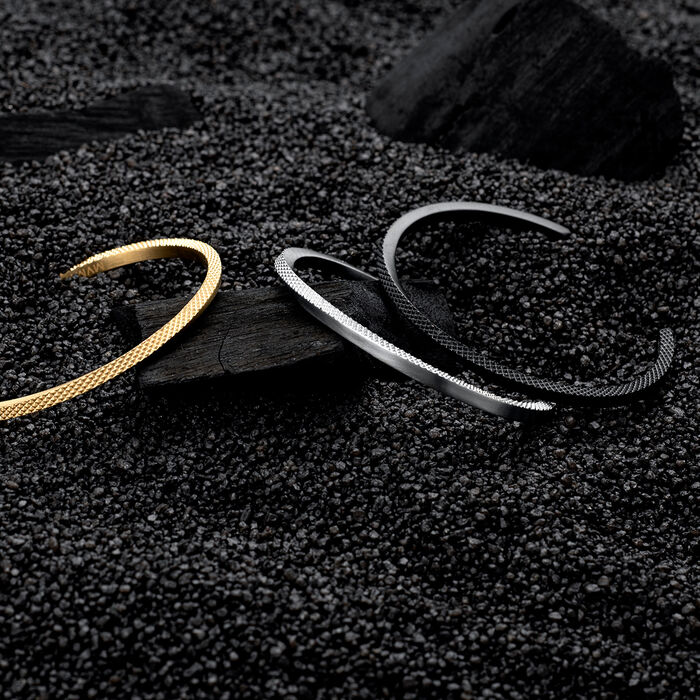 Twist Knurling Cuff Men's Bracelet