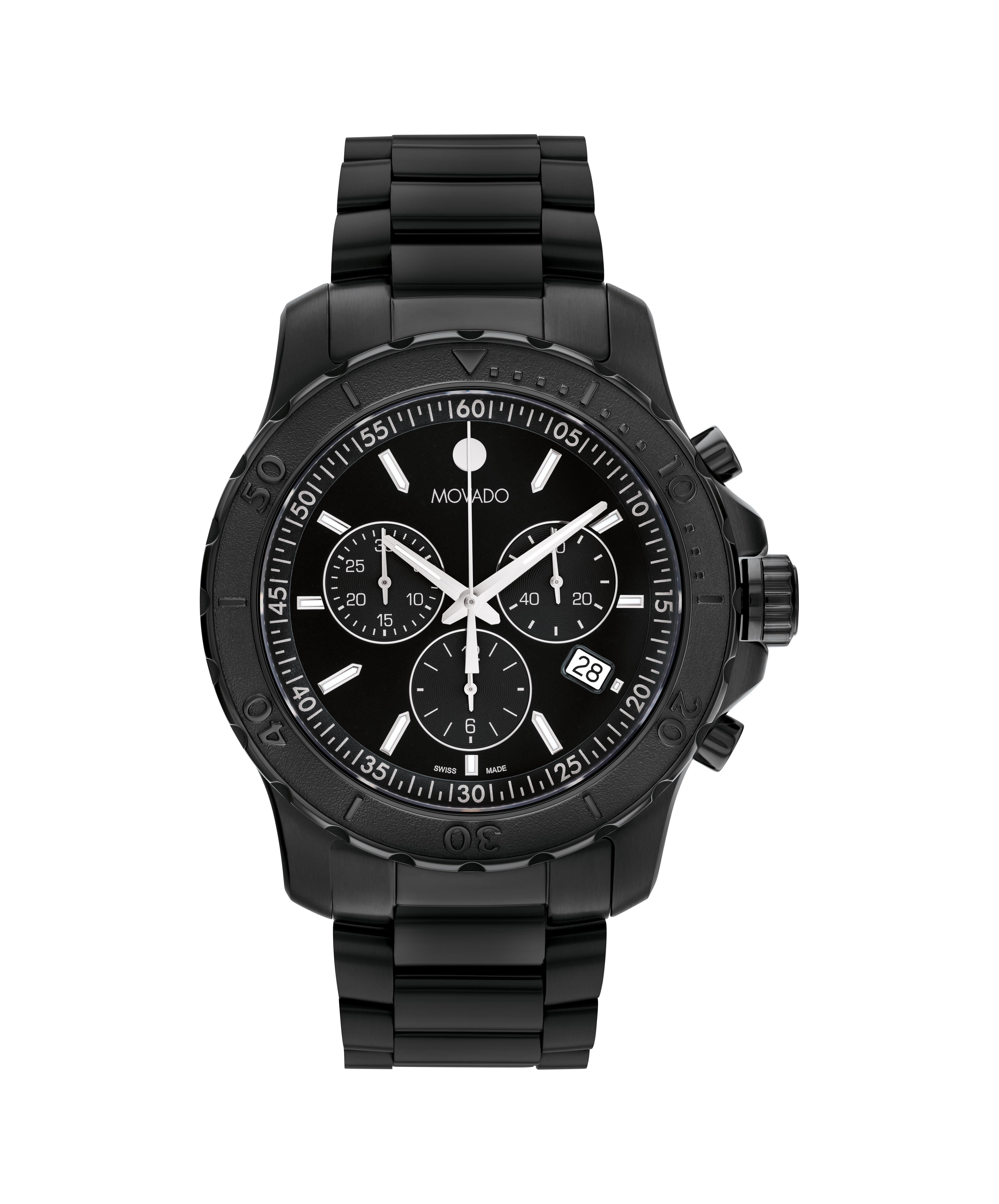 Black movado watch men's sale