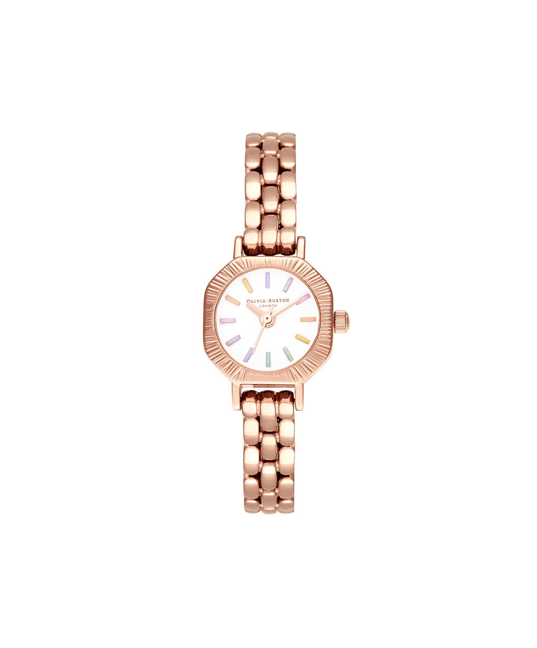 Glitter Dial 34mm White & Rose Gold Bracelet Watch | Olivia Burton London
