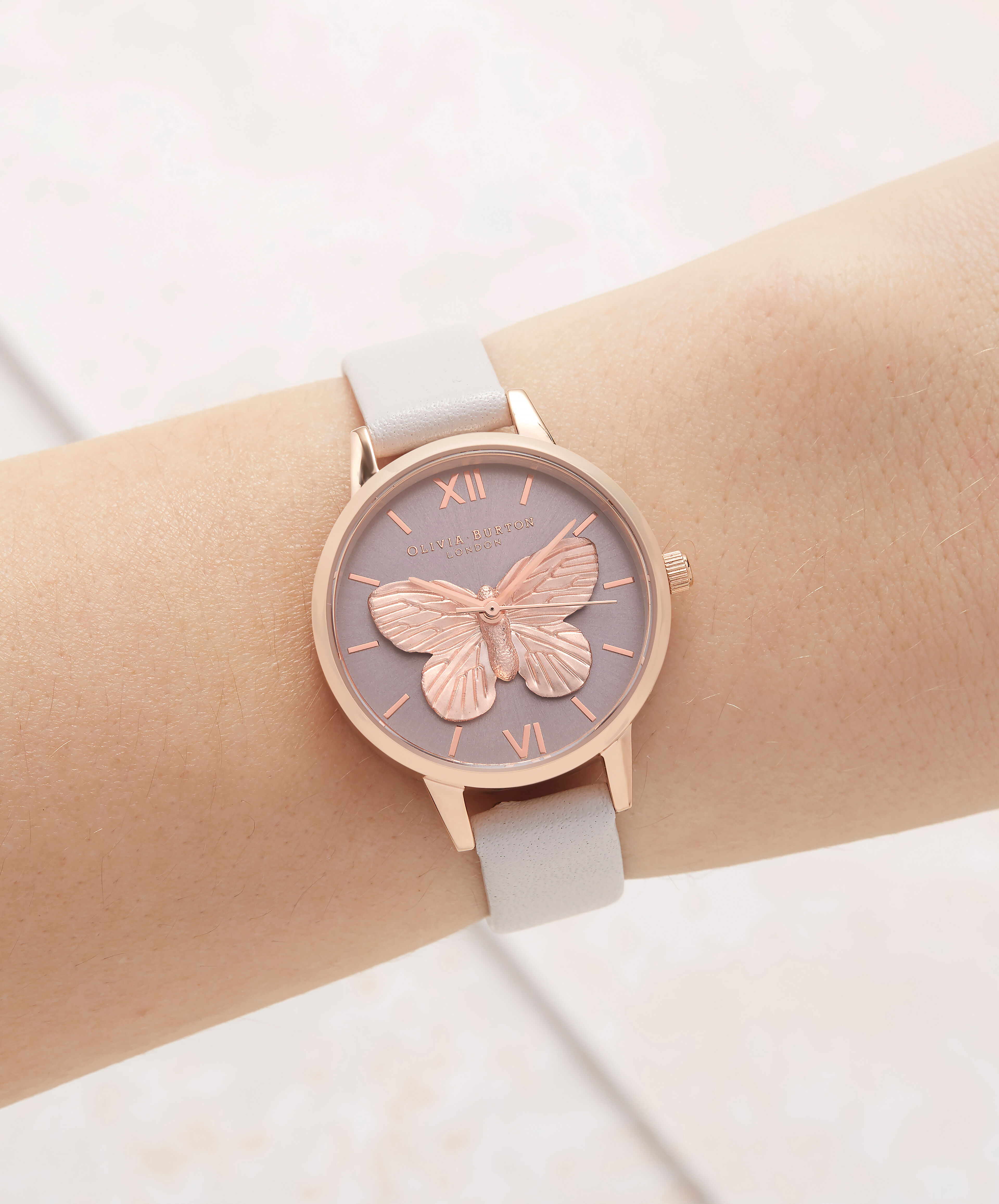Ladies 3D Butterfly Blush Rose Gold Olivia Burton London