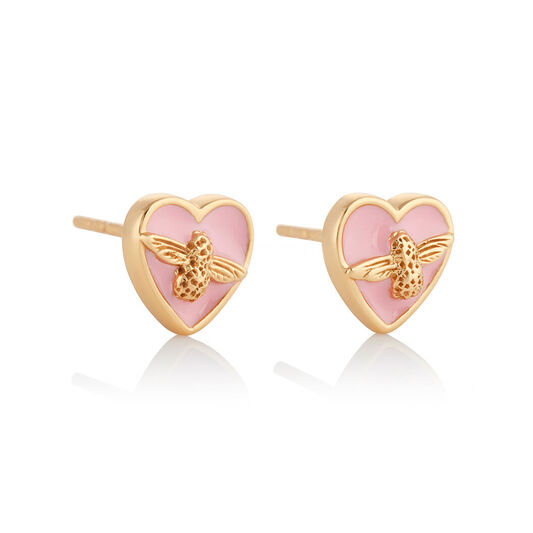 Olivia Burton Love Bug Studs Pink & Gold