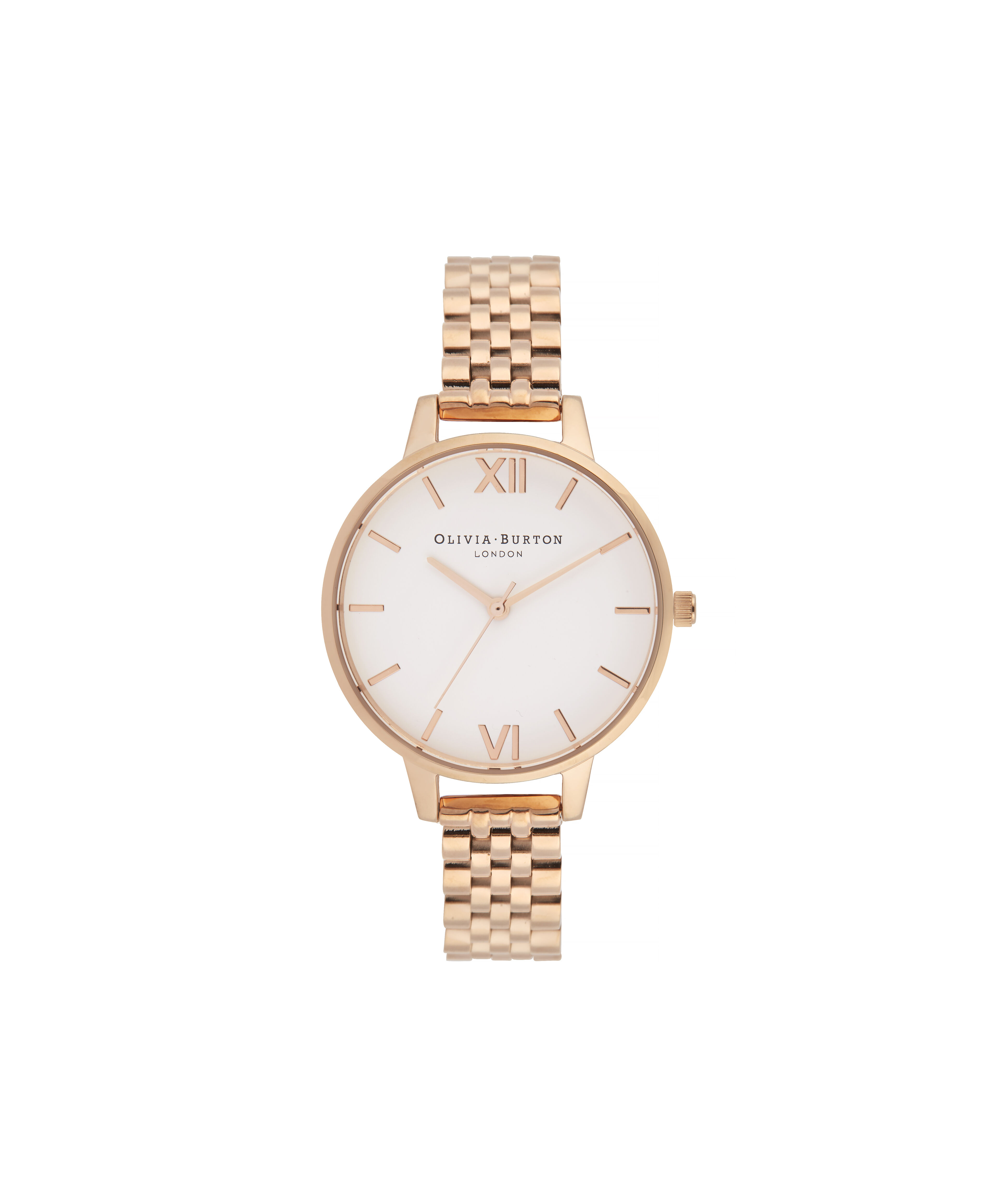 Classics 34mm White Rose Gold Bracelet Watch Olivia Burton London