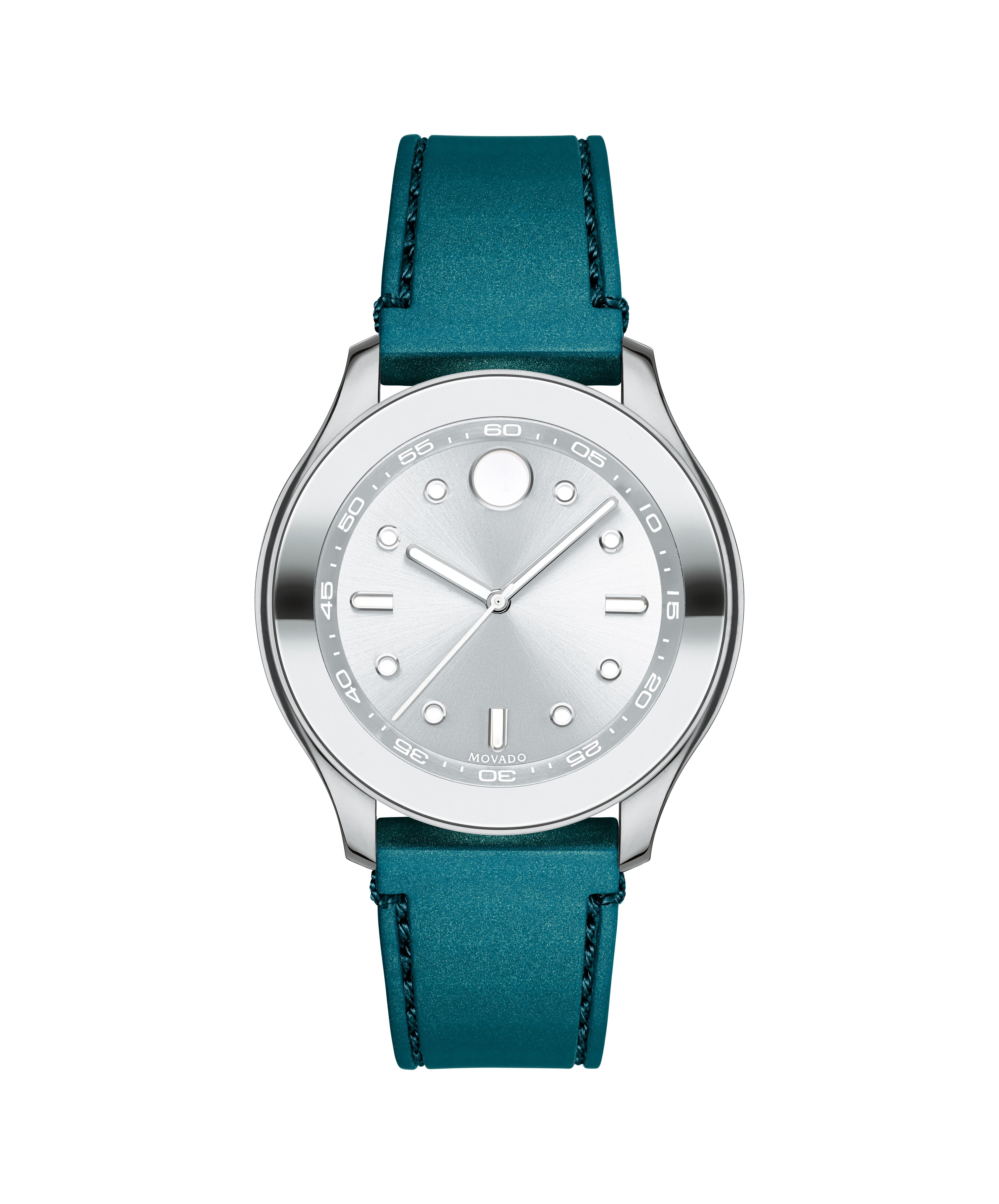Movado Movado Company Store Movado Trend Women s green silicone strap and silver dial
