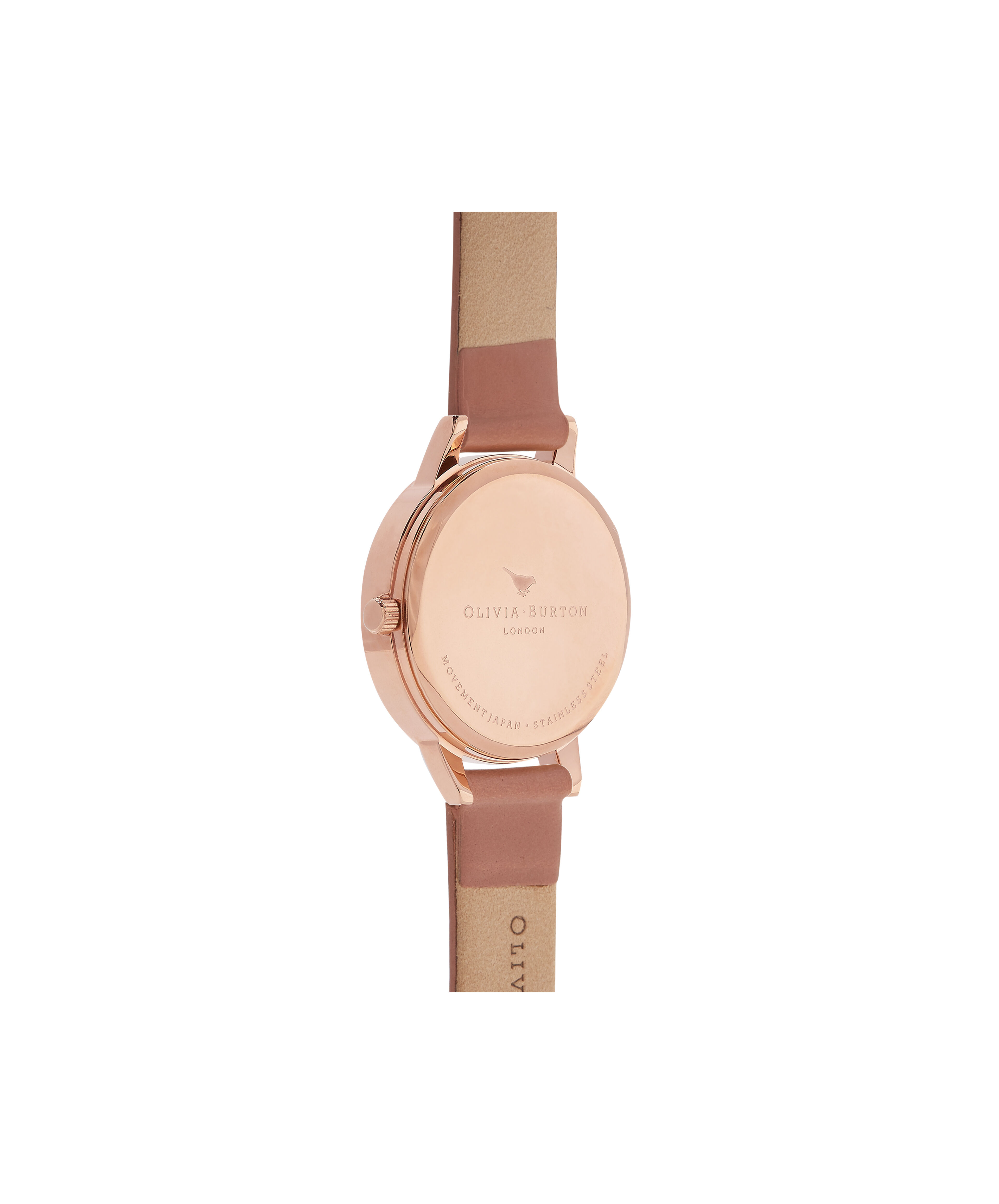 Ladies Sunray Dial Midi Dial Sand Rose Gold Olivia Burton London