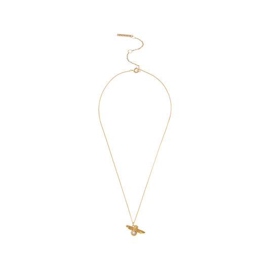 Olivia Burton Pearl Bee Pendant Necklace Gold